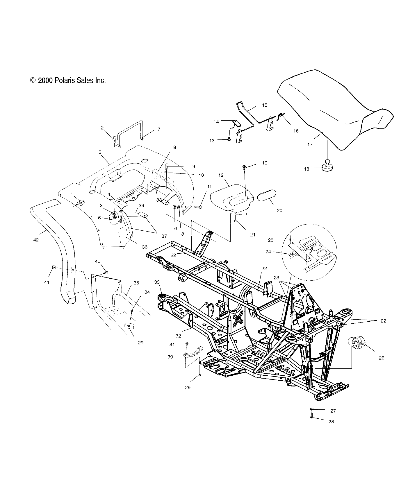 Foto diagrama Polaris que contem a peça 7077446