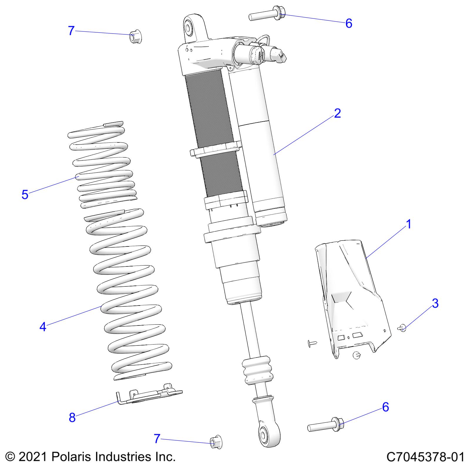 Part Number : 5454105-070 GUARD-SHOCK ROD RR BLK