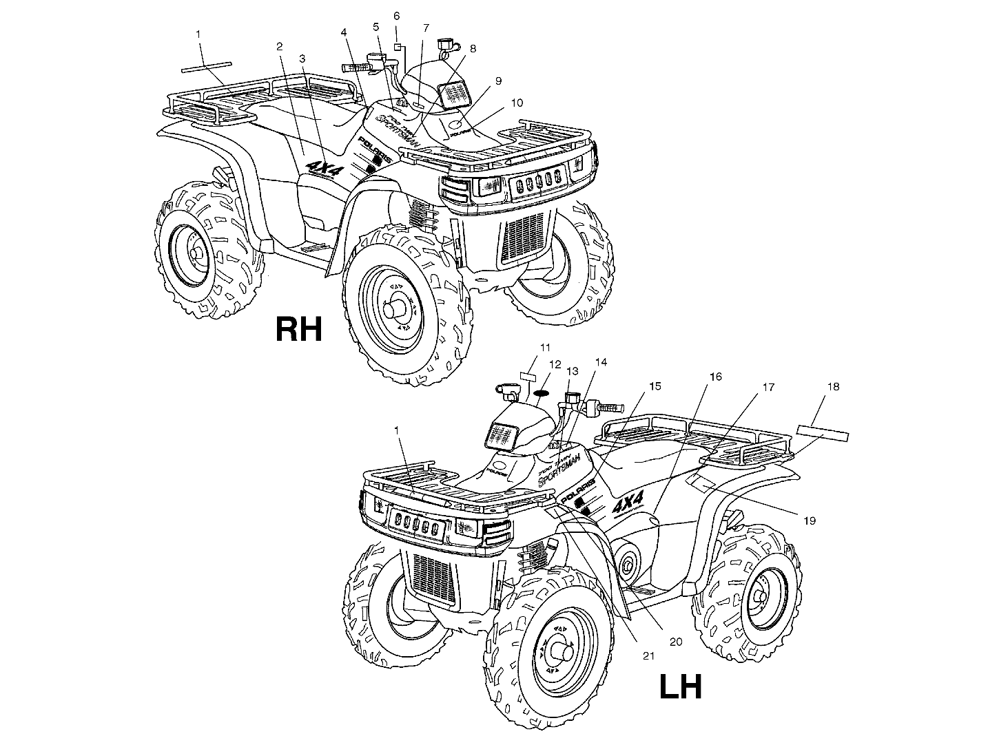 Part Number : 7079773 DECAL-POLARIS FRONT COVER