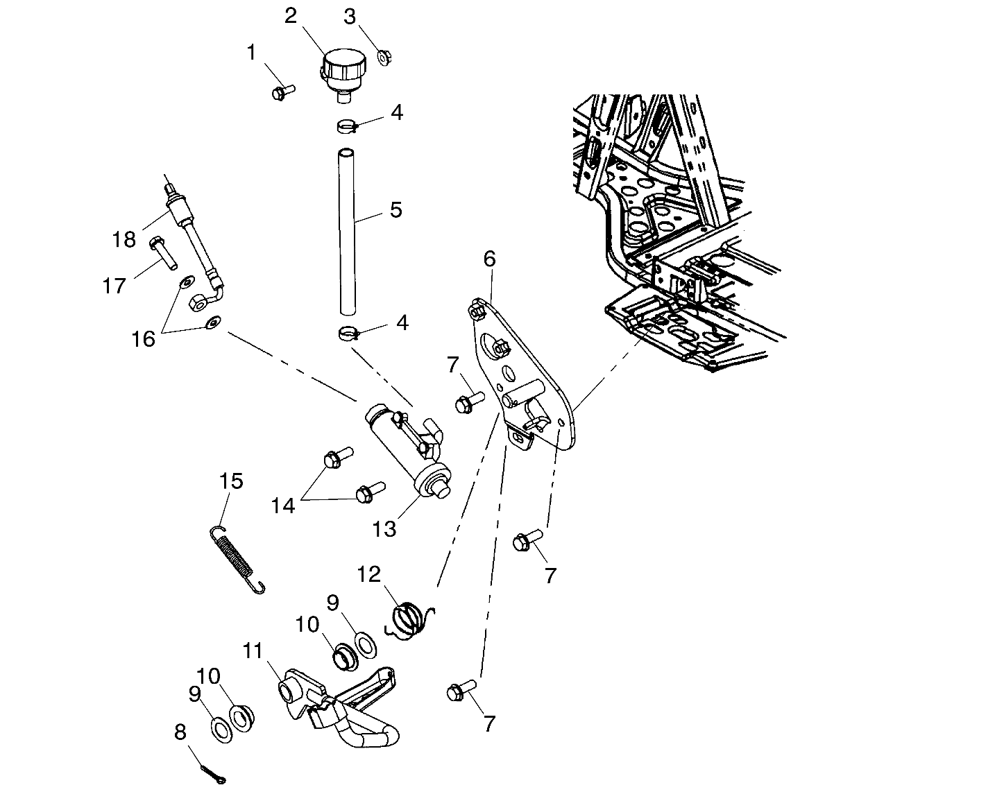 Part Number : 1910429 LINE-BRAKE REAR FOOT