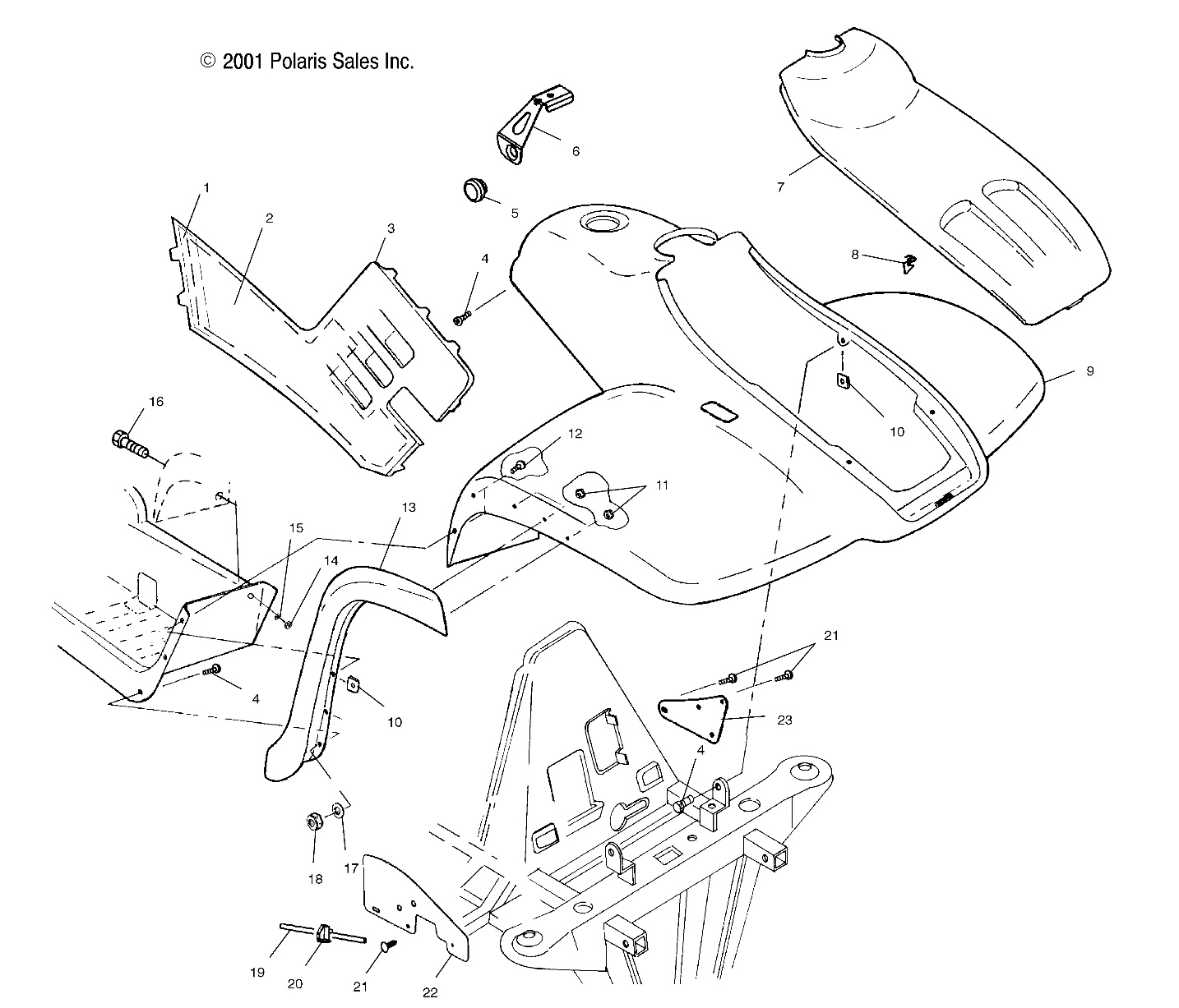 Foto diagrama Polaris que contem a peça 5432088-195