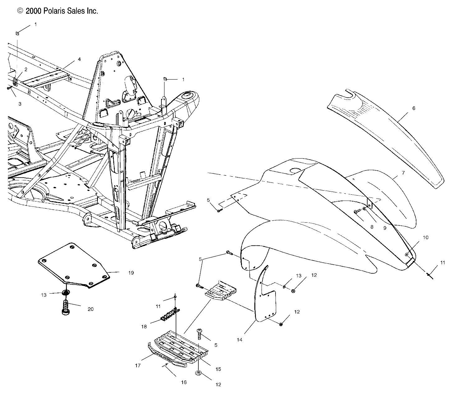 Foto diagrama Polaris que contem a peça 1040691-067