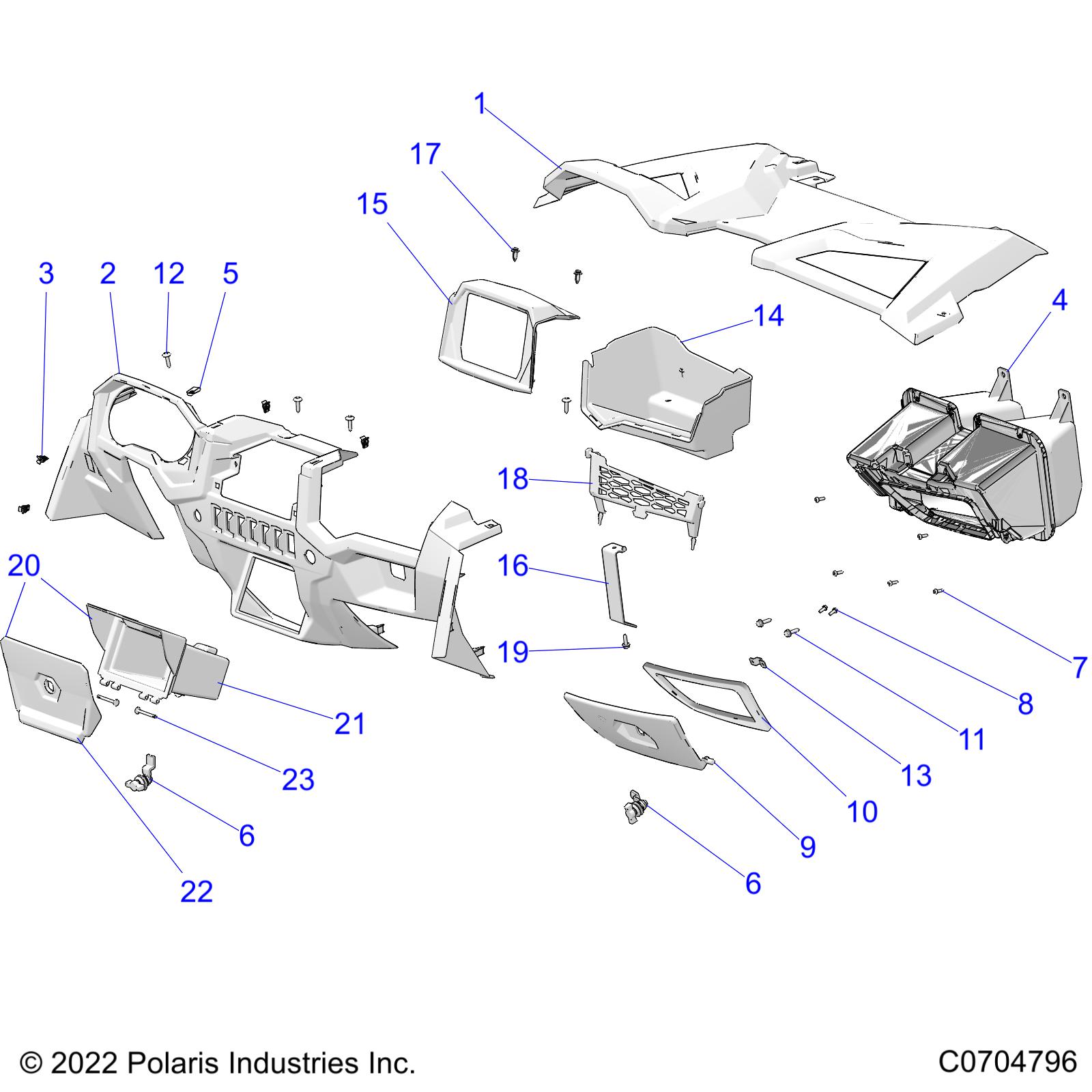 Foto diagrama Polaris que contem a peça 5455347-070