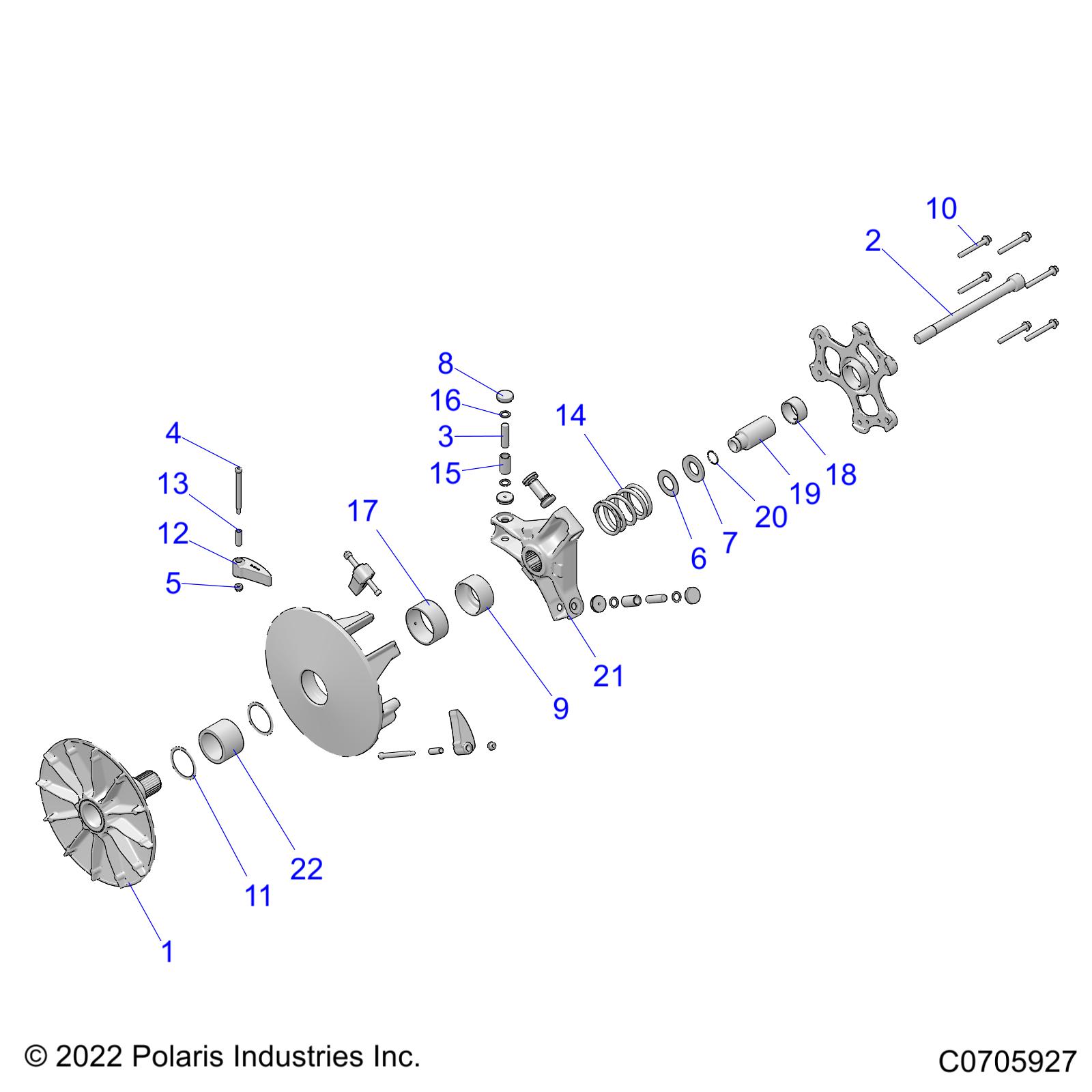 Foto diagrama Polaris que contem a peça 1327162