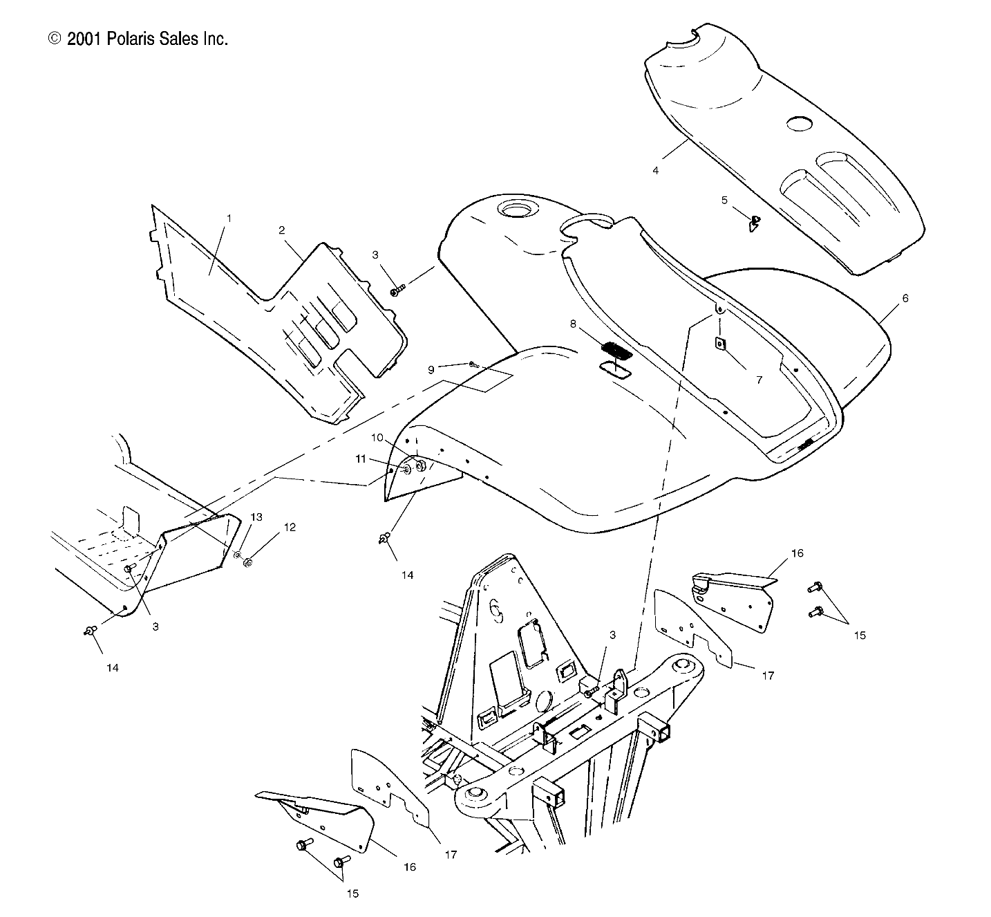 Foto diagrama Polaris que contem a peça 2632284-157