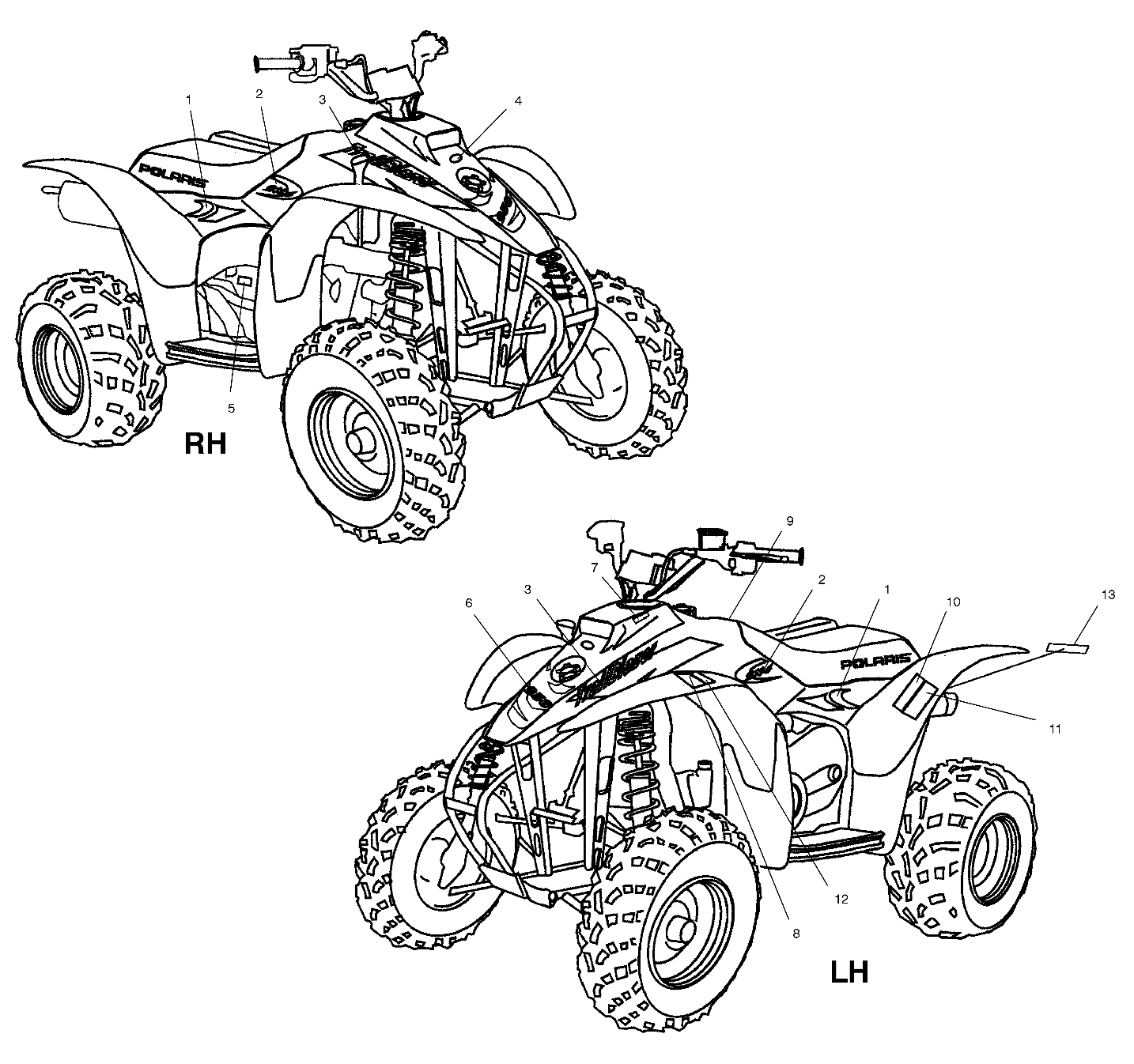 Part Number : 7079930 DECAL-POLARIS REAR WHT