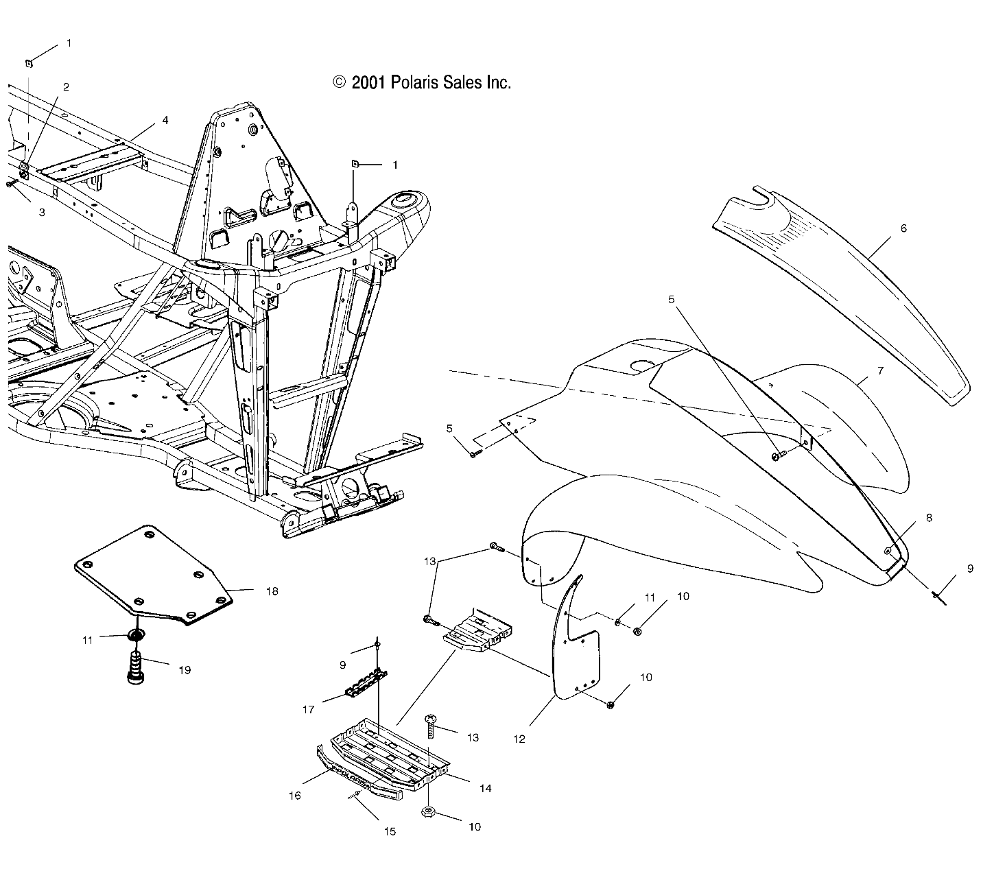 Foto diagrama Polaris que contem a peça 1013083-067