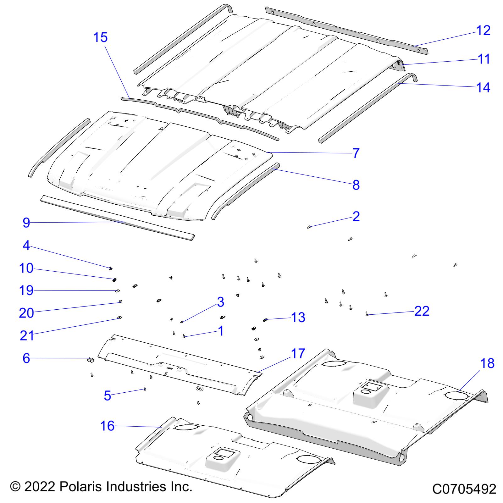 Part Number : 2638804-070 ASM-ROOF REAR ZS CREW BLK