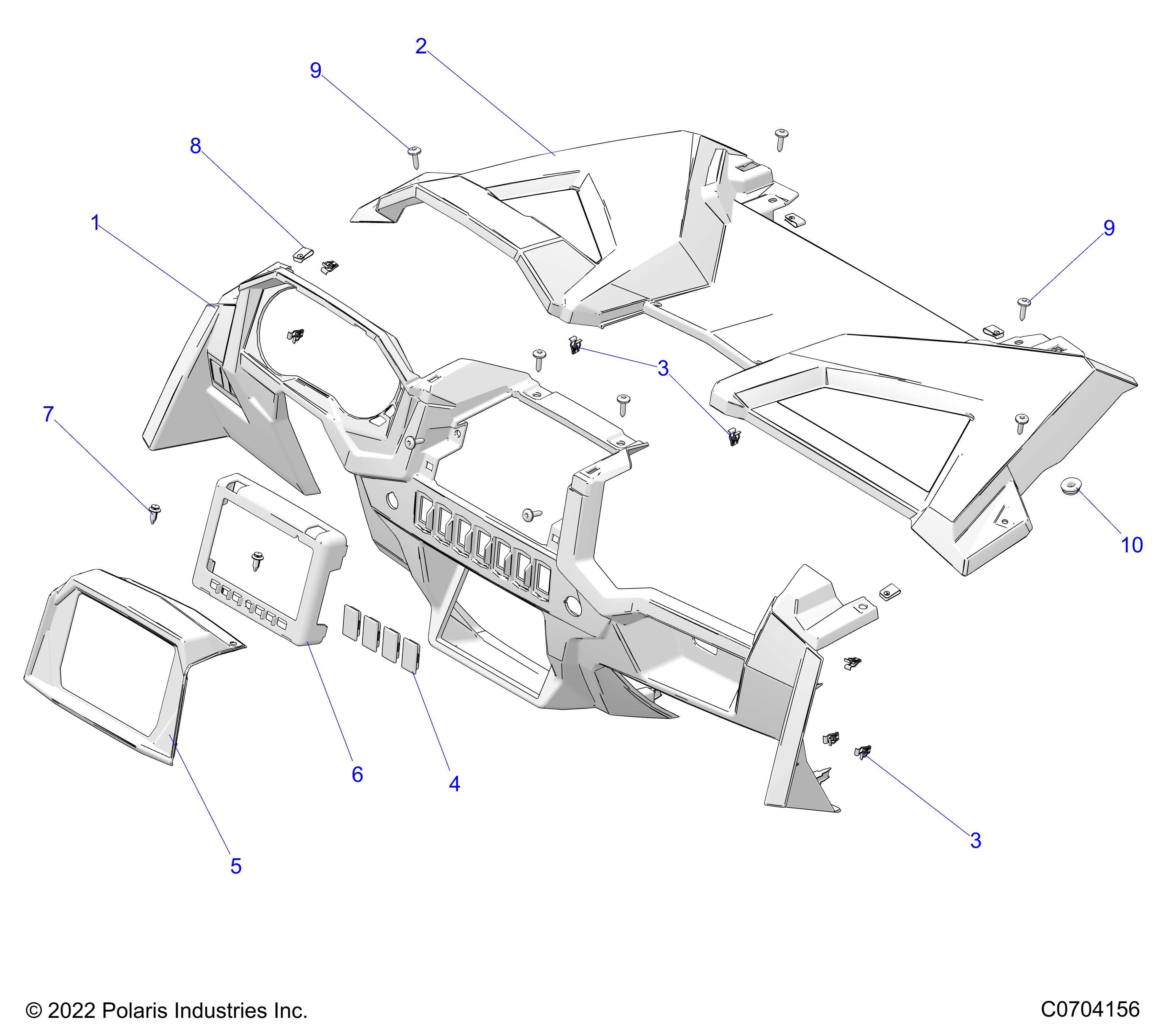 Part Number : 2636851-070 UPPER DASH  GLOSS BLACK