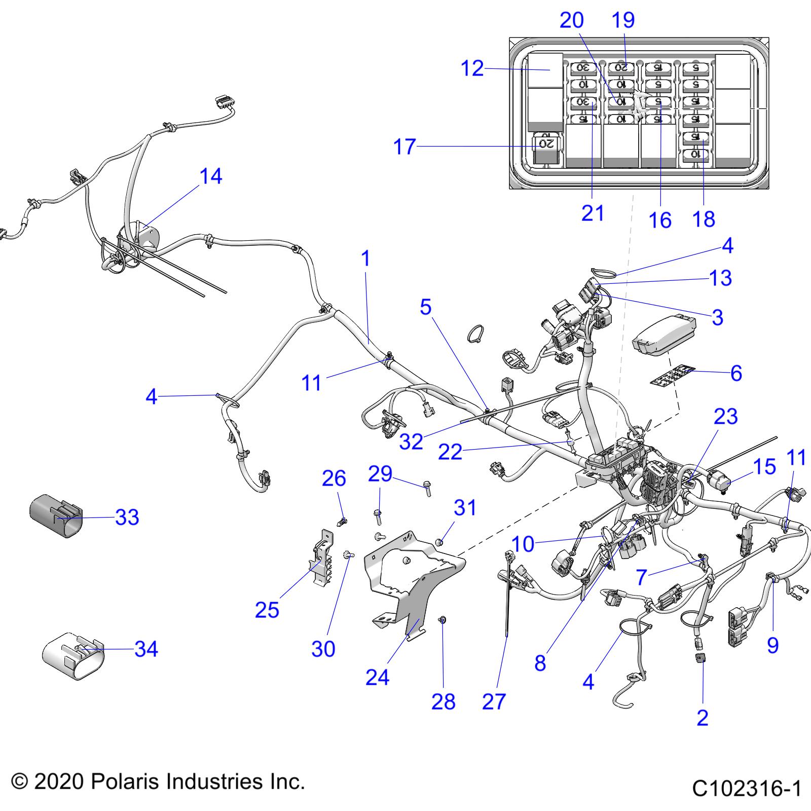 Foto diagrama Polaris que contem a peça 4014235