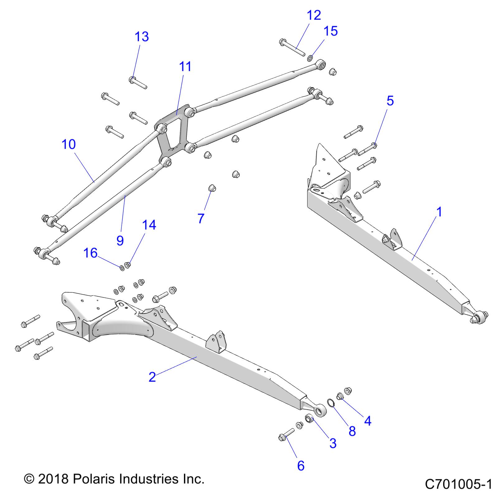 Foto diagrama Polaris que contem a peça 1544029-458