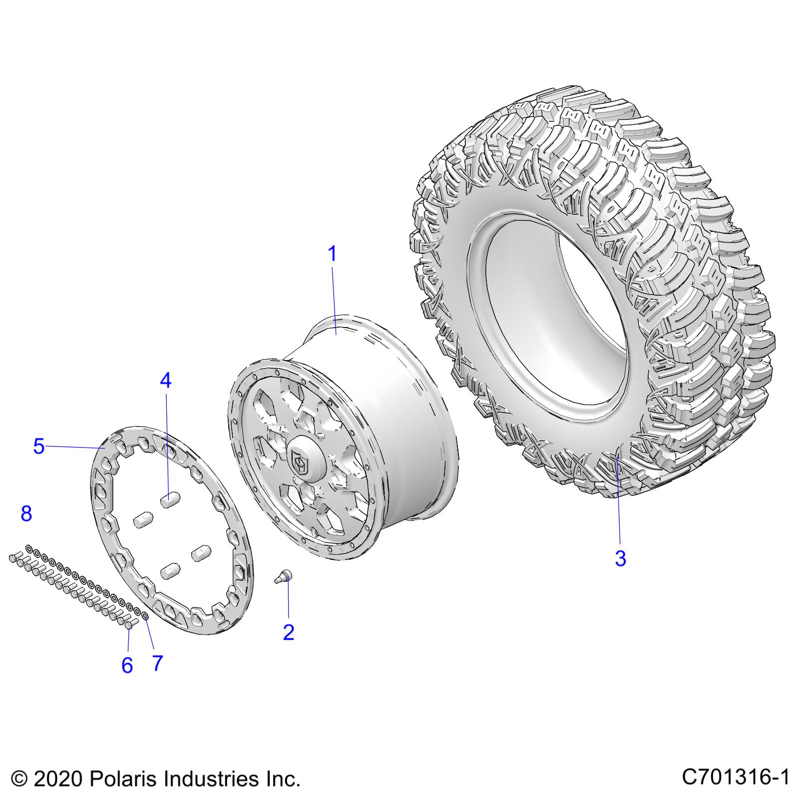 Foto diagrama Polaris que contem a peça 7516714