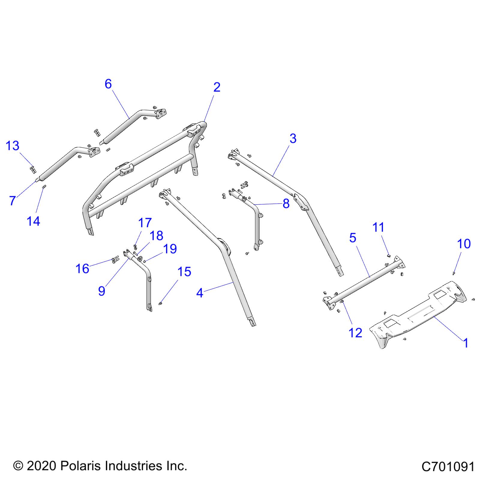Foto diagrama Polaris que contem a peça 1022973-458