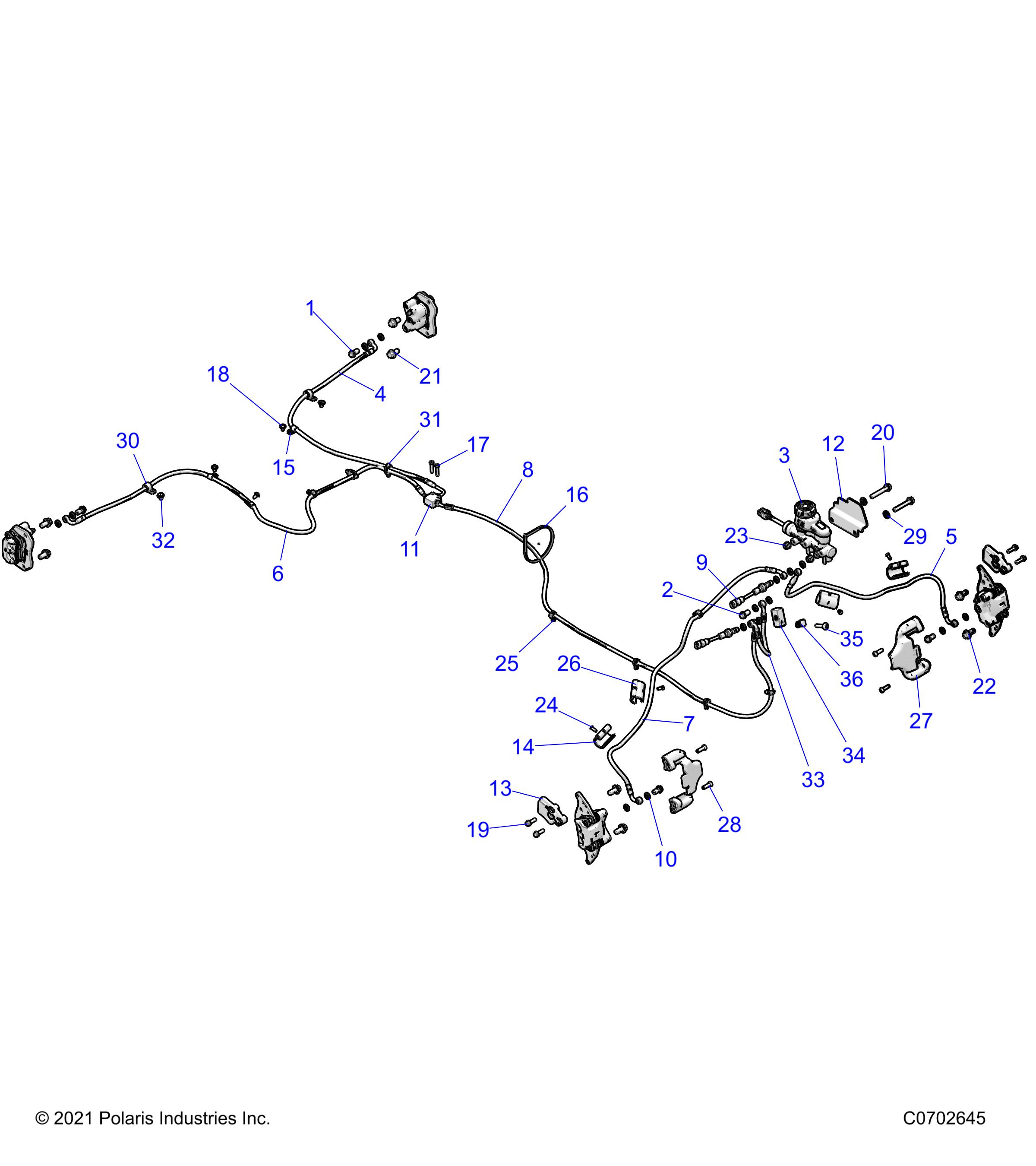 Foto diagrama Polaris que contem a peça 7052728