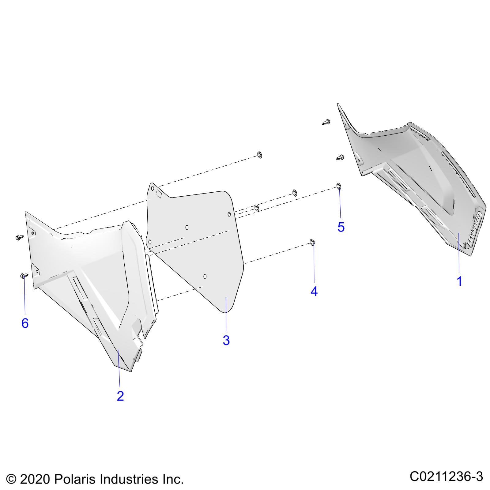 Part Number : 2636618-587 PANEL AND SHIELD ASM RHT POL P