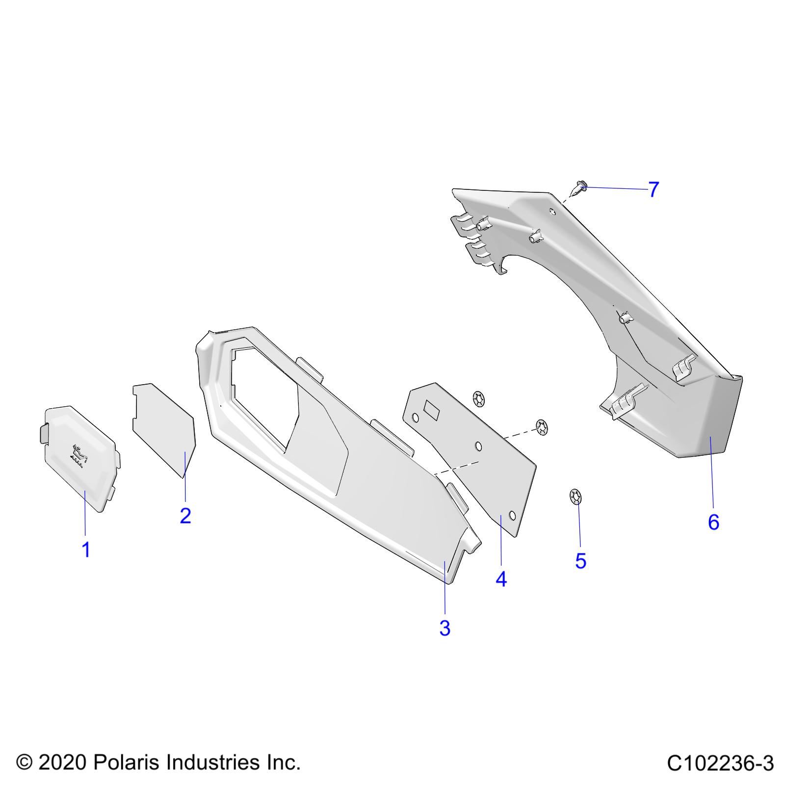 Part Number : 2636956-070 ASM-CLOSEOFF/SHIELD RH TRG BLK