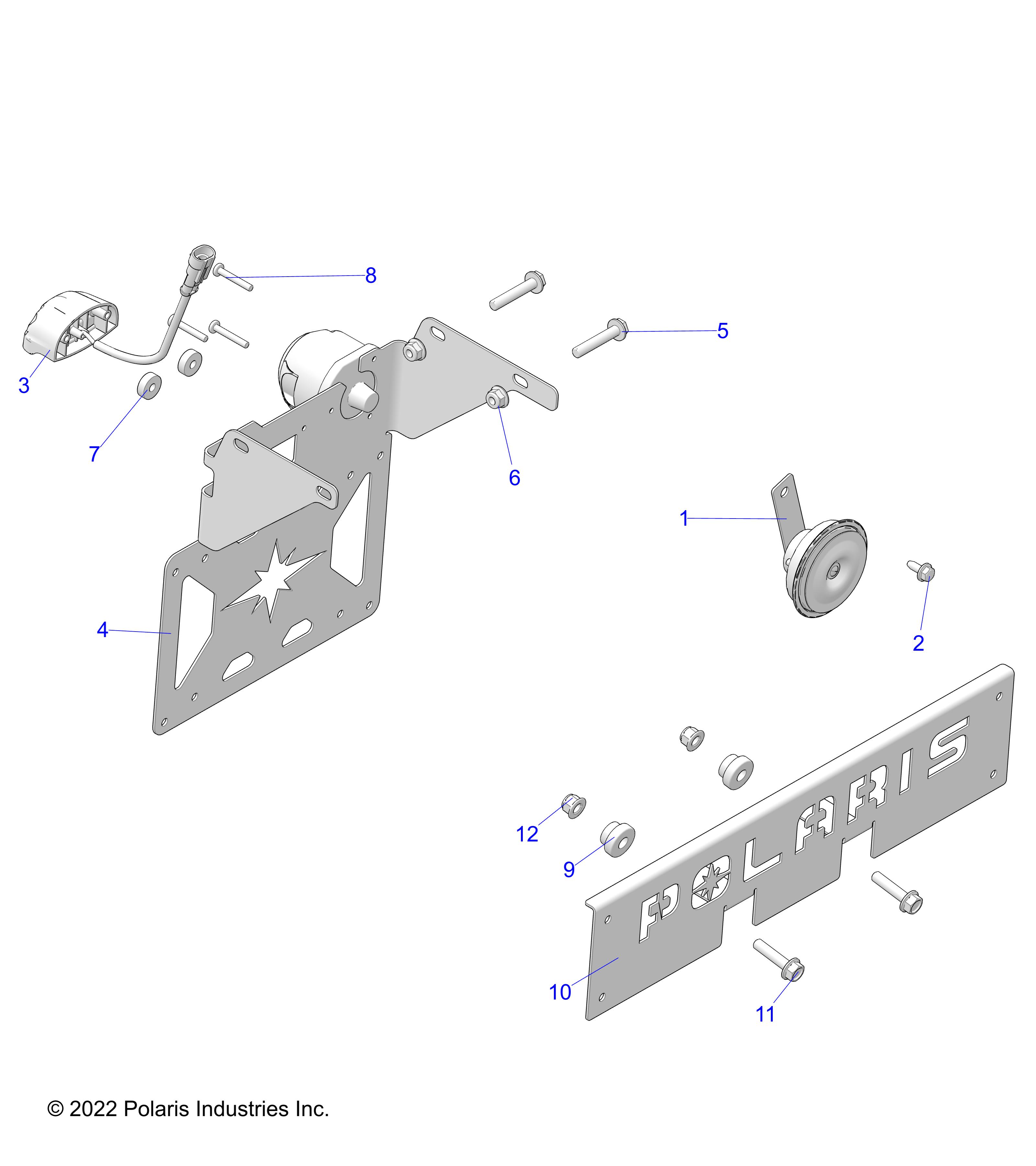 Part Number : 5270128-458 BRKT-FR REG PL APACHE BLACK