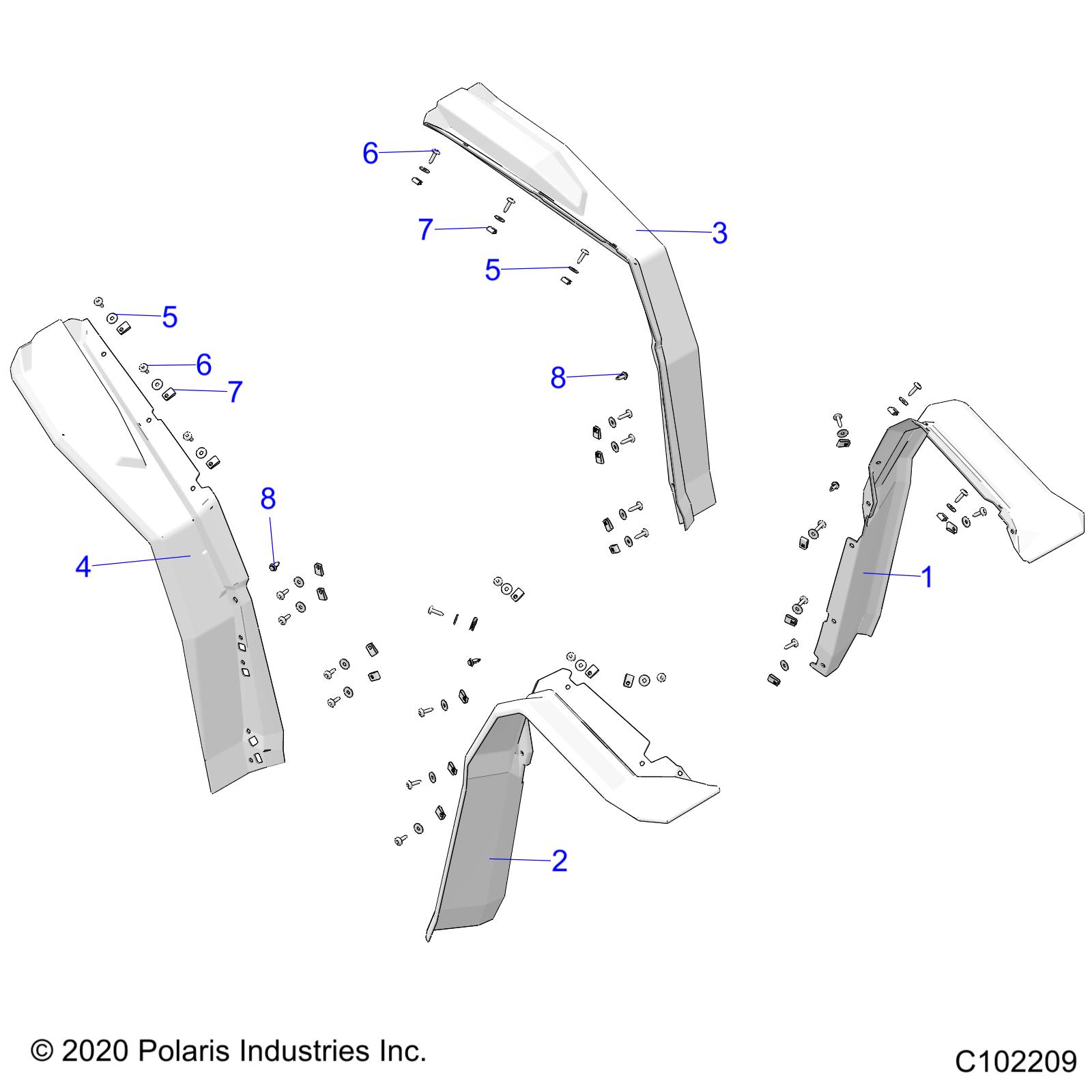 Part Number : 5456824-070 FLARE-REAR RH BLK