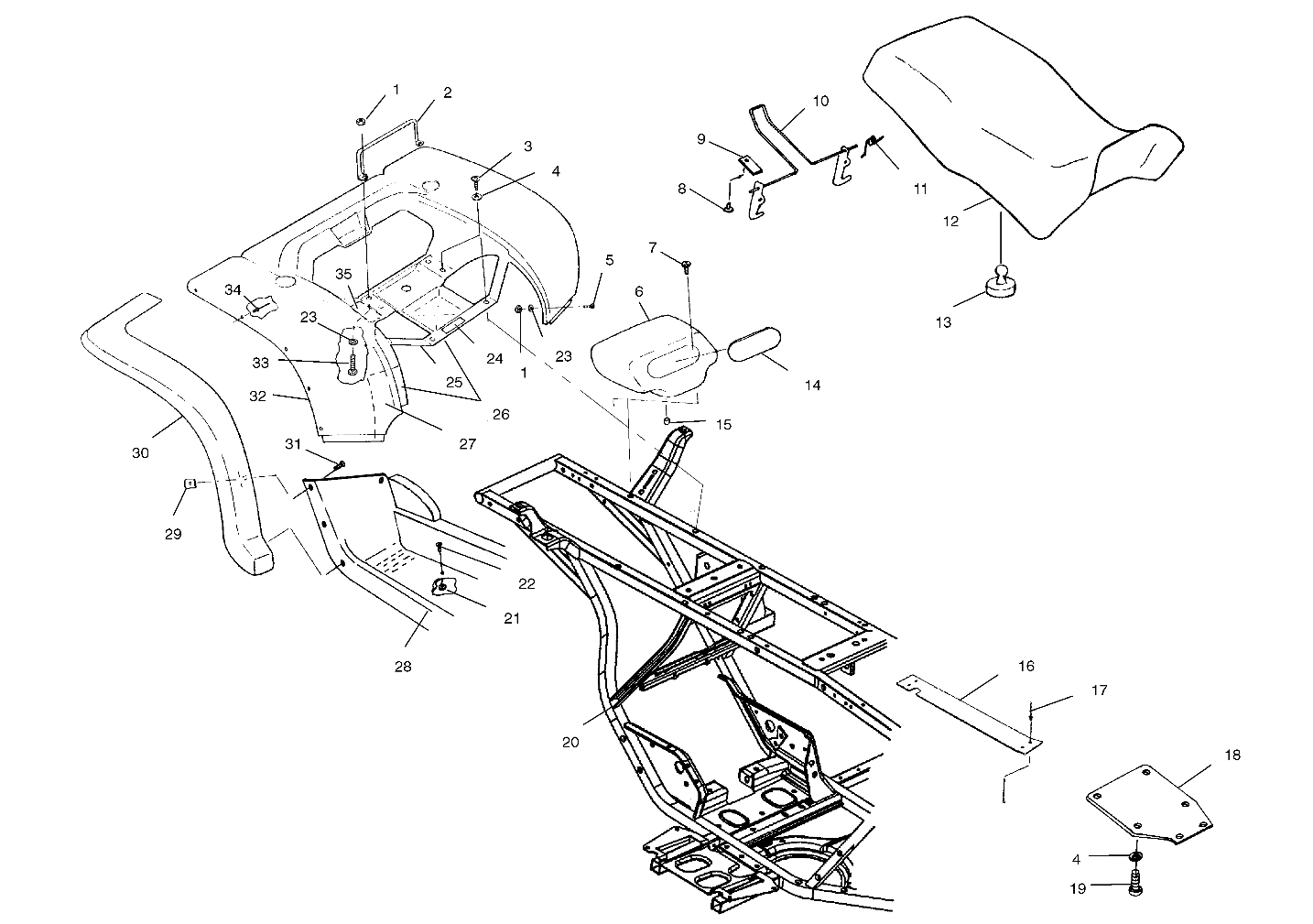 Foto diagrama Polaris que contem a peça 5432117-195