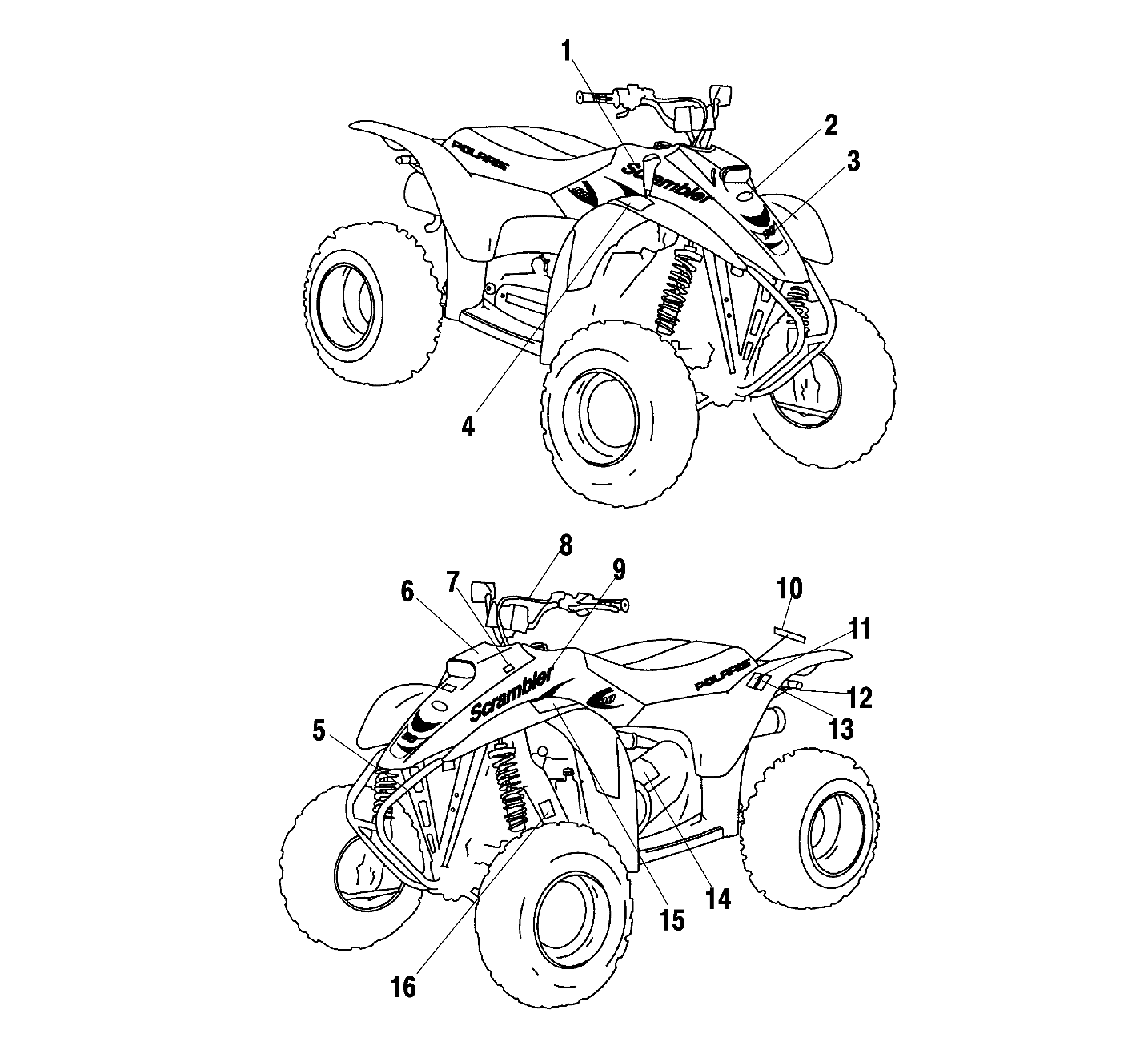 Part Number : 7079971 DECAL-POLARIS REAR CAB WHT