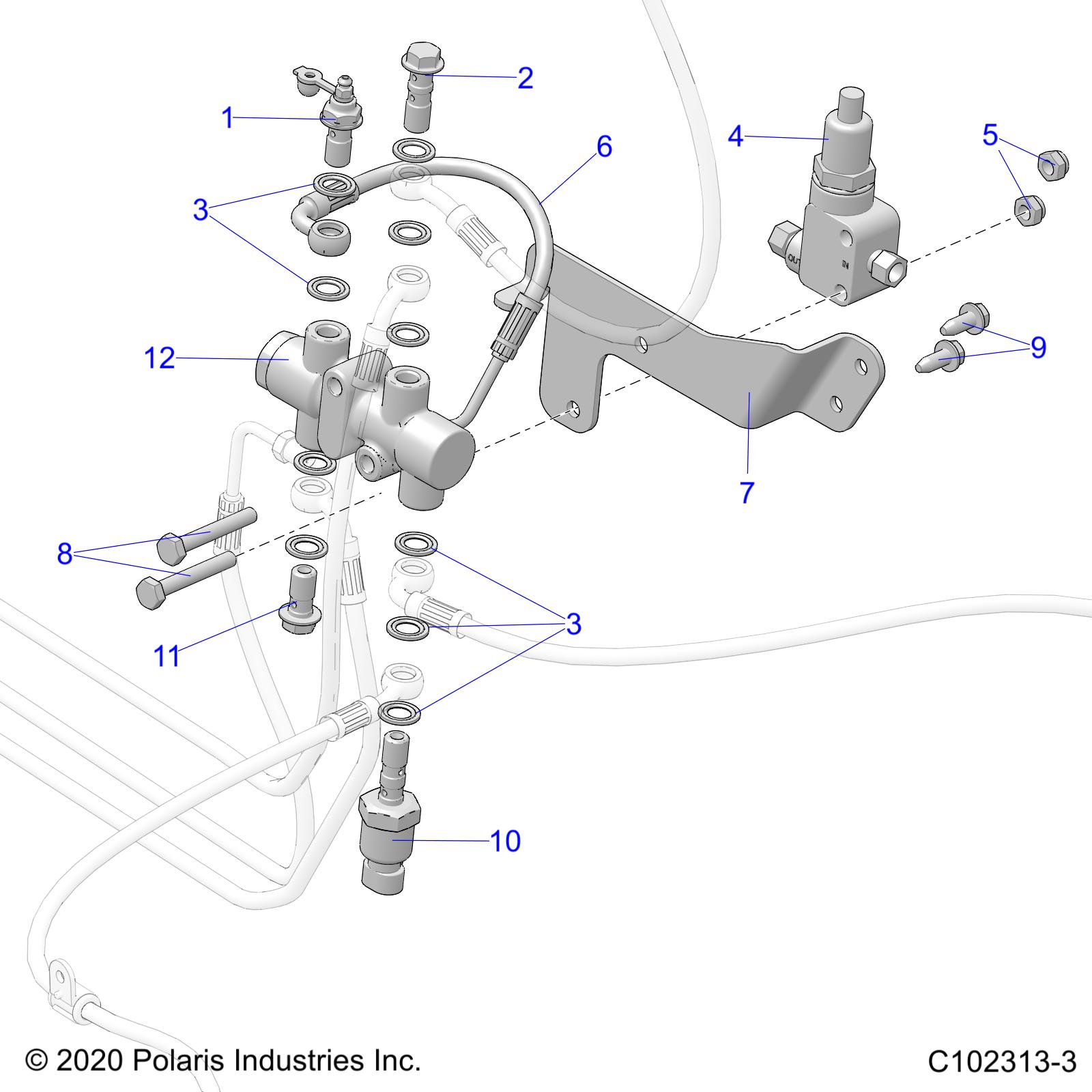 Foto diagrama Polaris que contem a peça 7512130