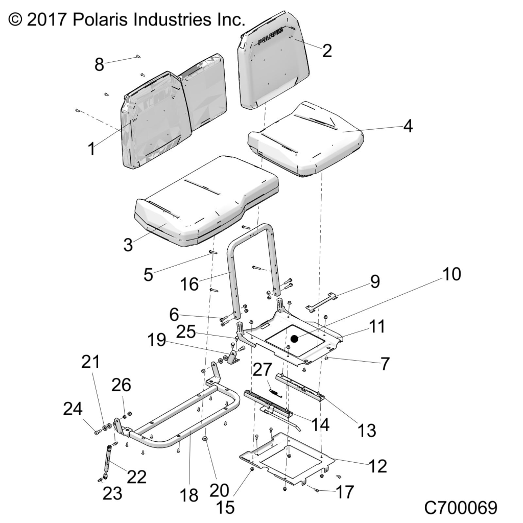 Part Number : 2691818 ASM-SEAT BTM 40 FLIP BLK DS