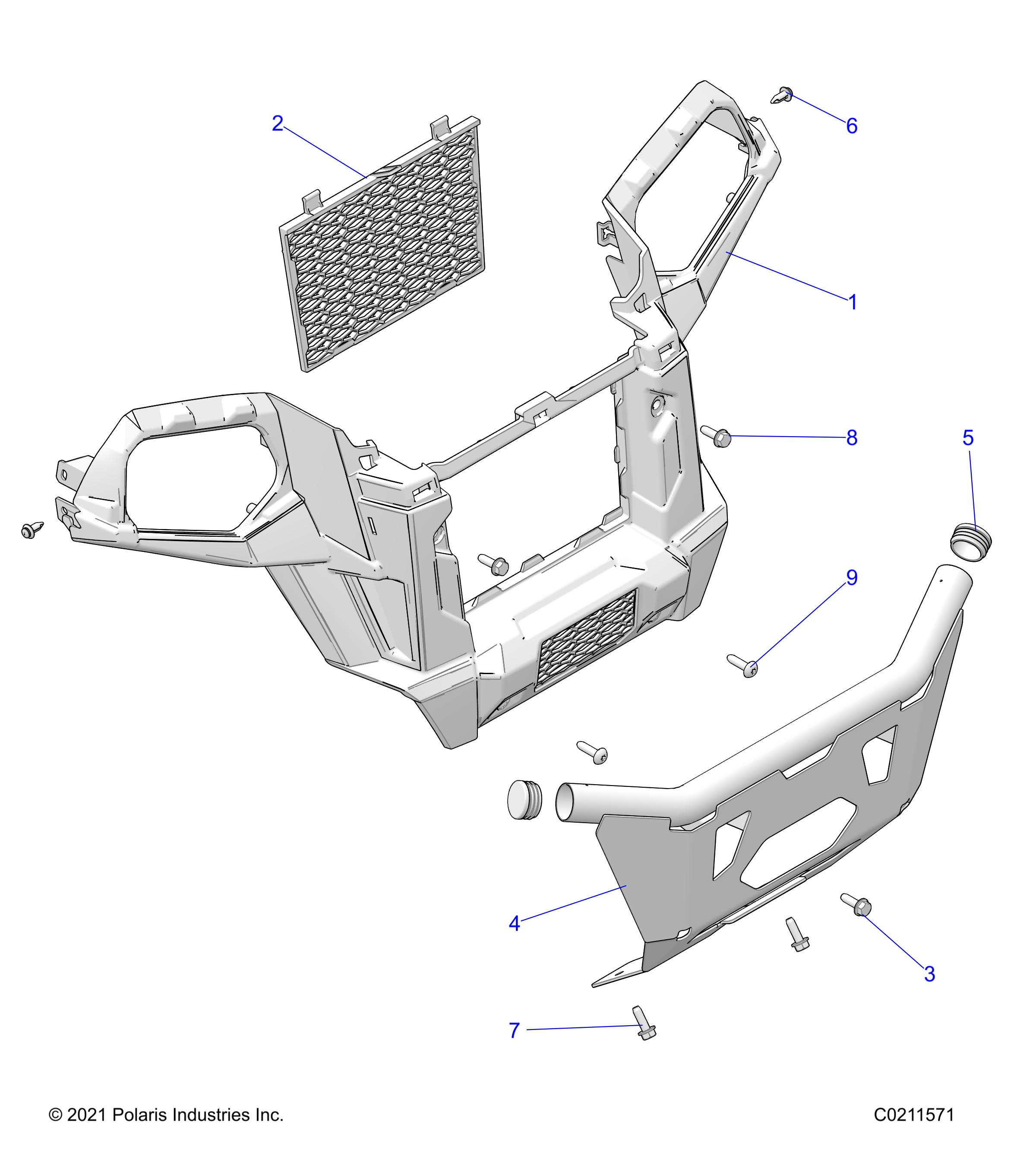 Part Number : 5439661-070 RADIATOR SCREEN  GLOSS BLACK