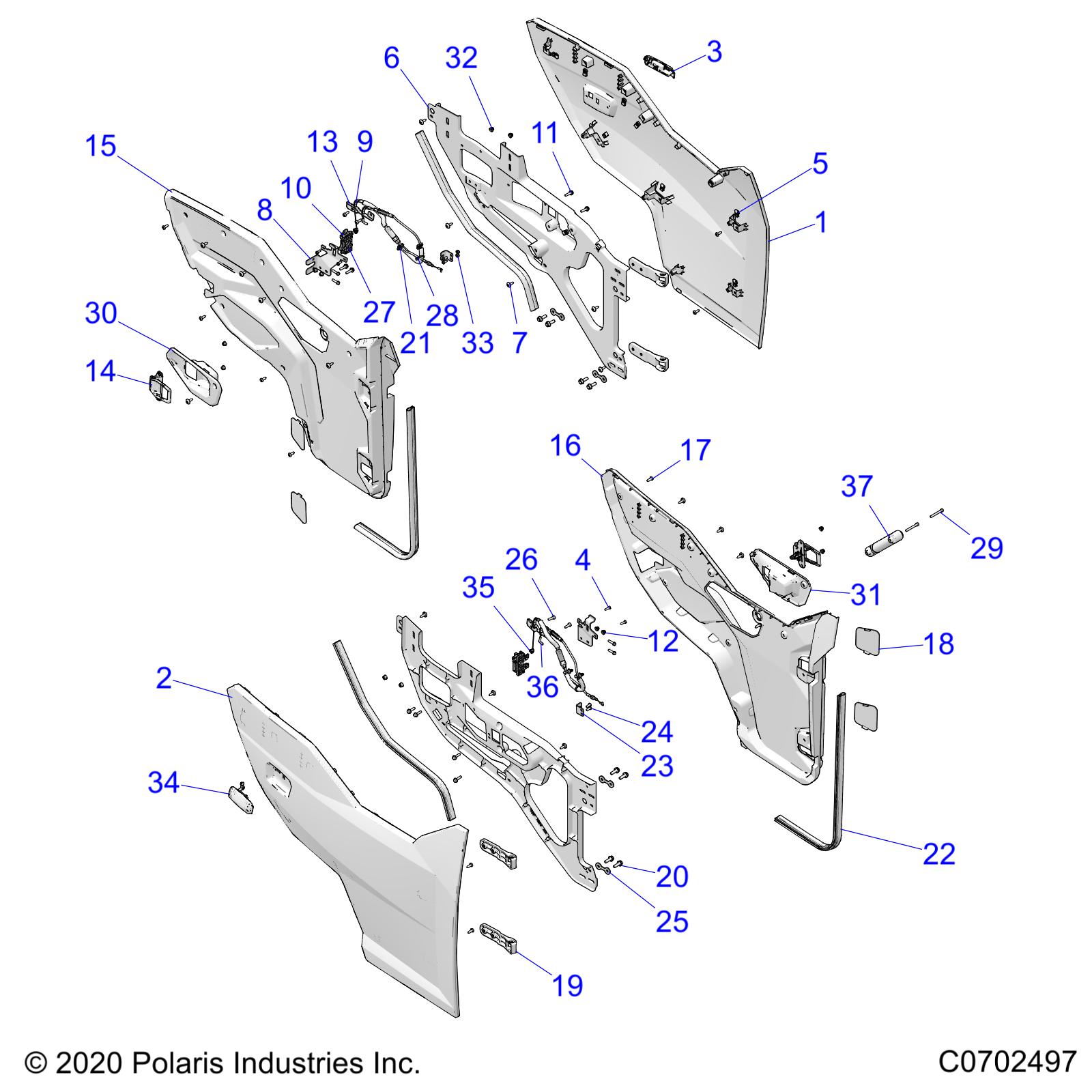 Foto diagrama Polaris que contem a peça 5452904-070