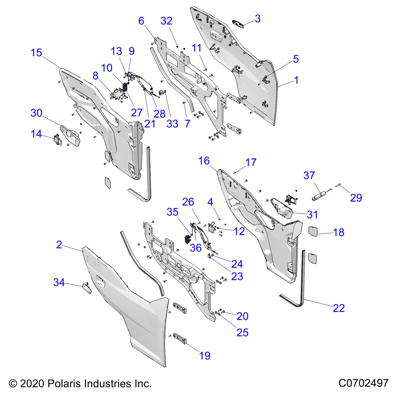 Foto diagrama Polaris que contem a peça 7082459