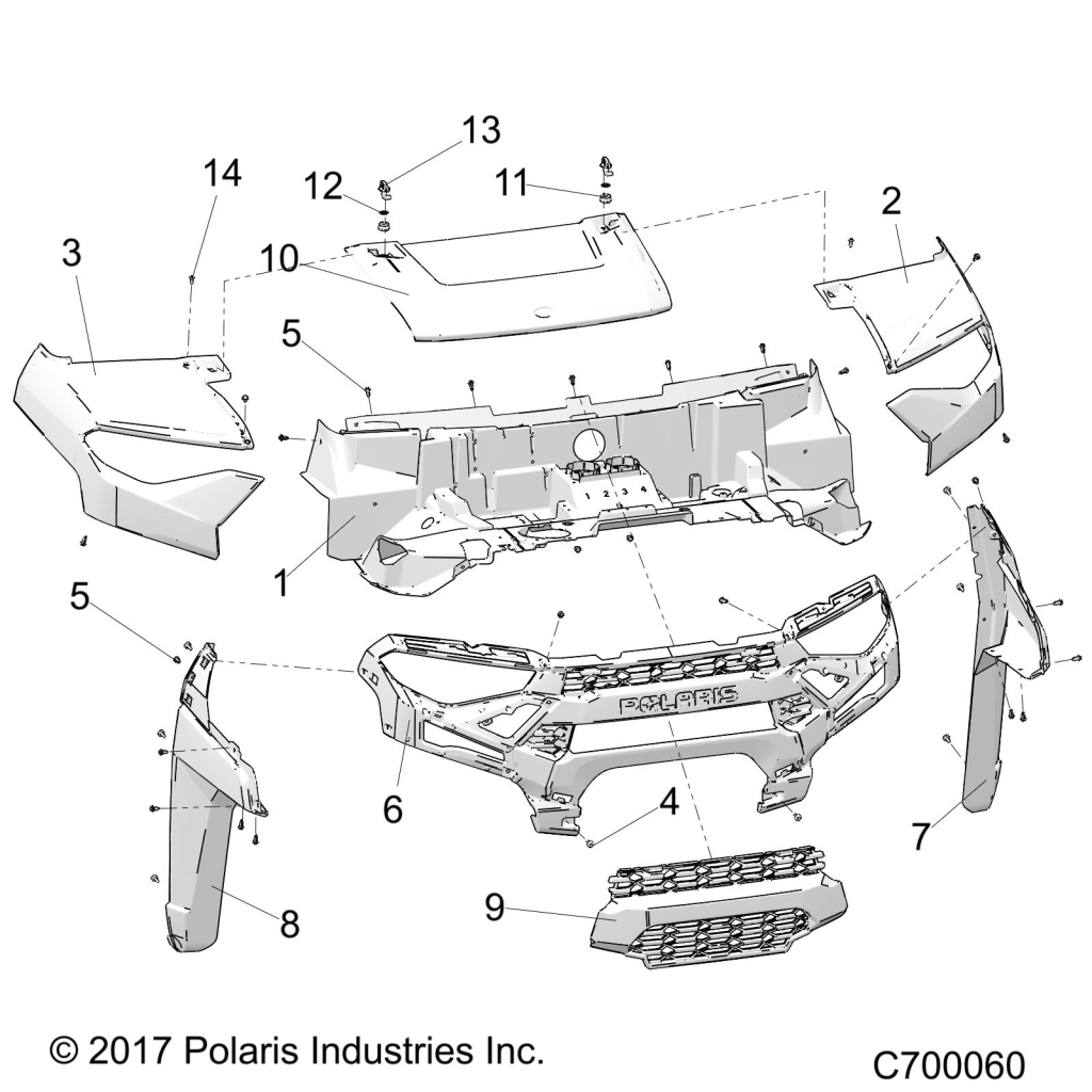 Part Number : 5455127-070 FASCIA  FRONT  GLOSS BLACK