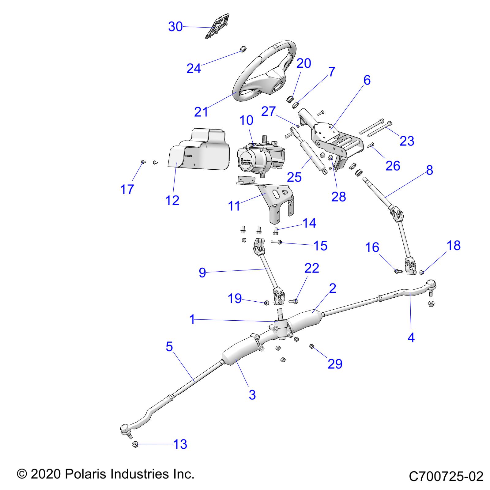 Foto diagrama Polaris que contem a peça 5450255-599