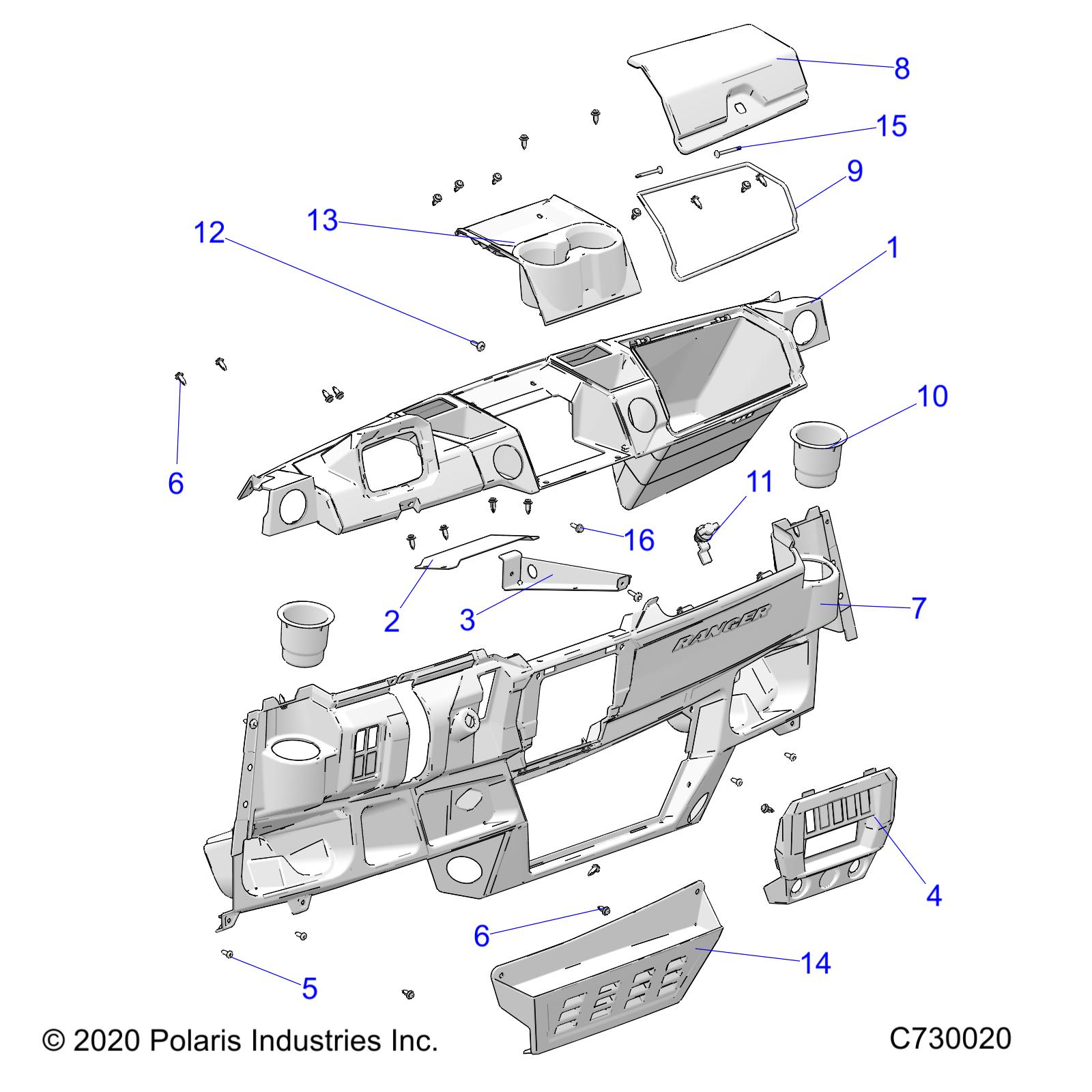 Foto diagrama Polaris que contem a peça 5457826-070