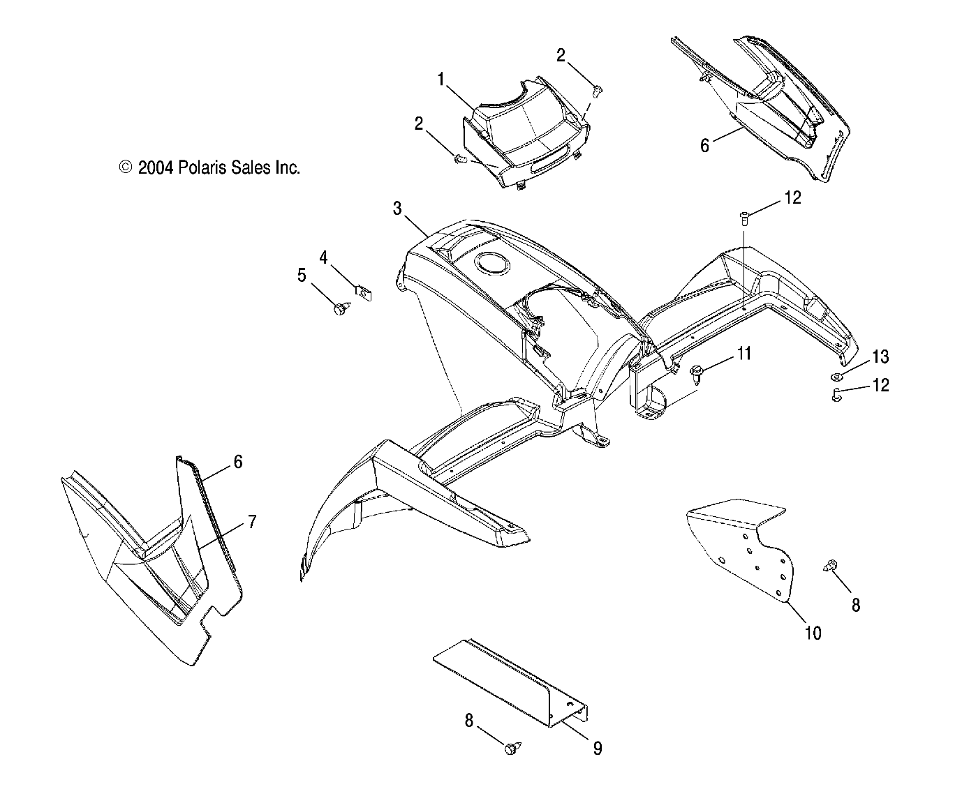 Foto diagrama Polaris que contem a peça 5435559-293