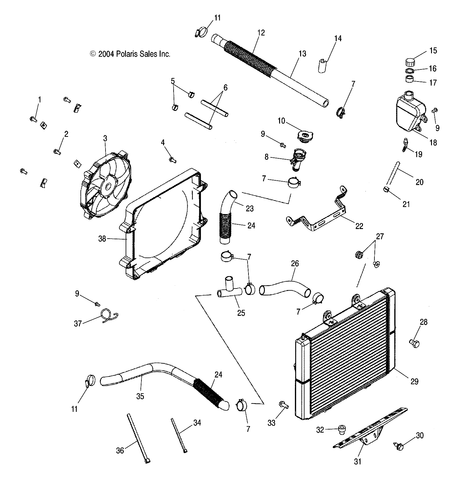 Part Number : 5412392 HOSE-LOWER RADIATOR 1