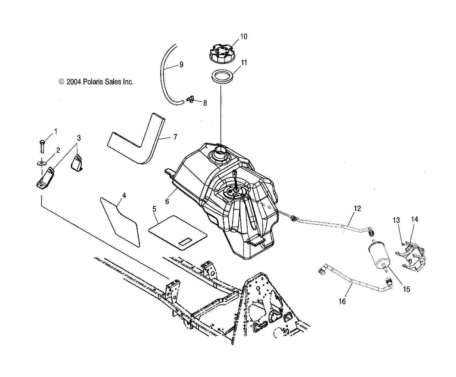 Part Number : 2520443 TANK TO FILTER FUEL LINE ASSEM