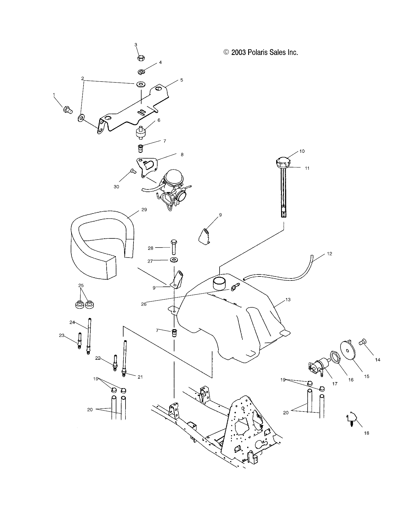 Foto diagrama Polaris que contem a peça 7052146