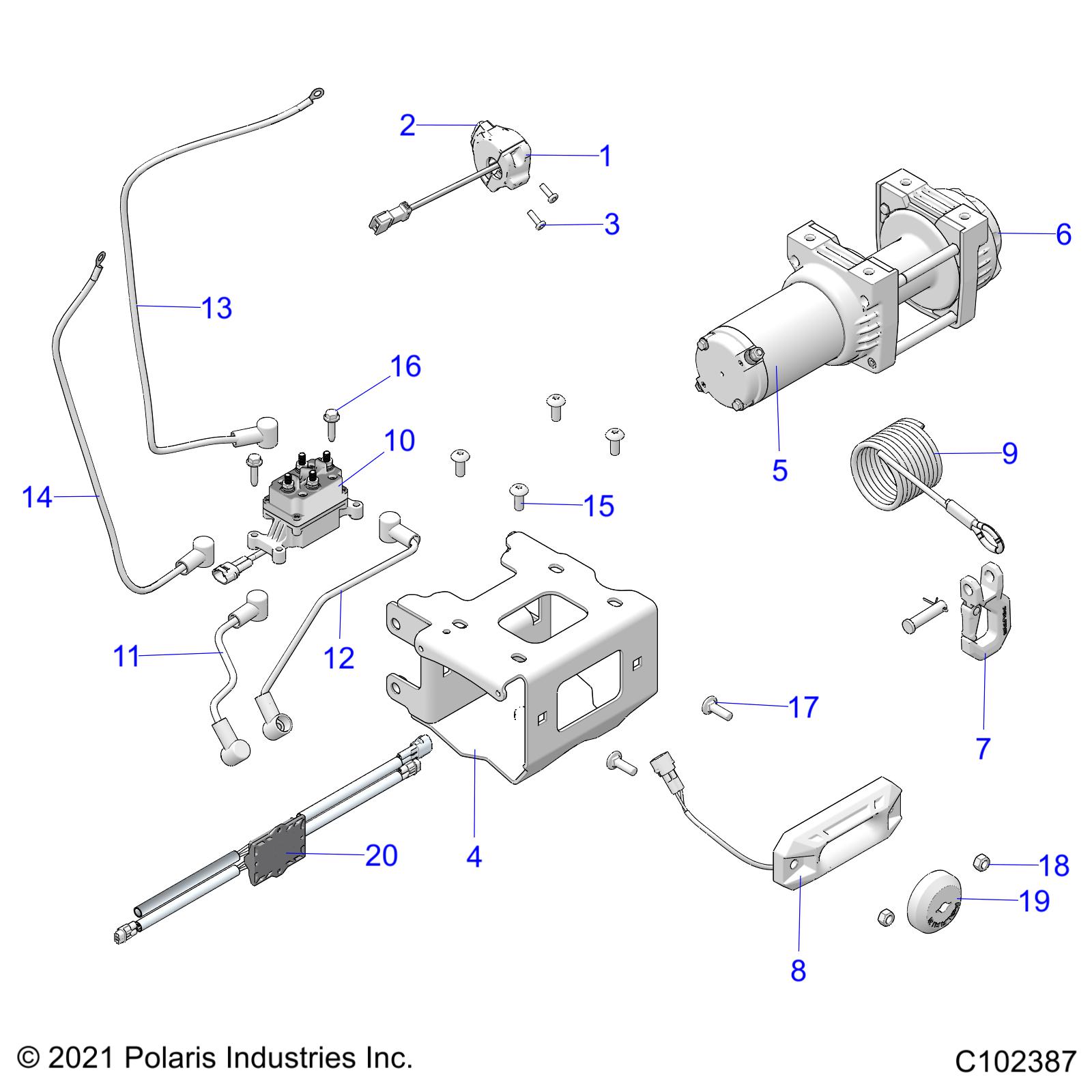 Part Number : 4013469-300 WINCH CABLE  BLUE  300 MM