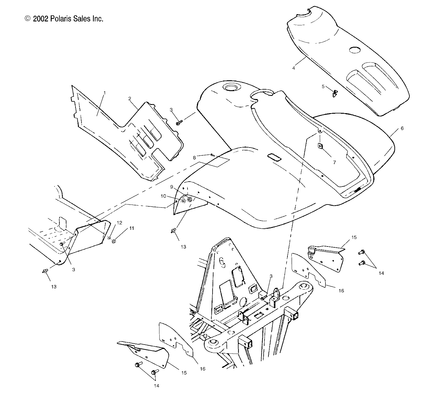 Foto diagrama Polaris que contem a peça 2632303-424