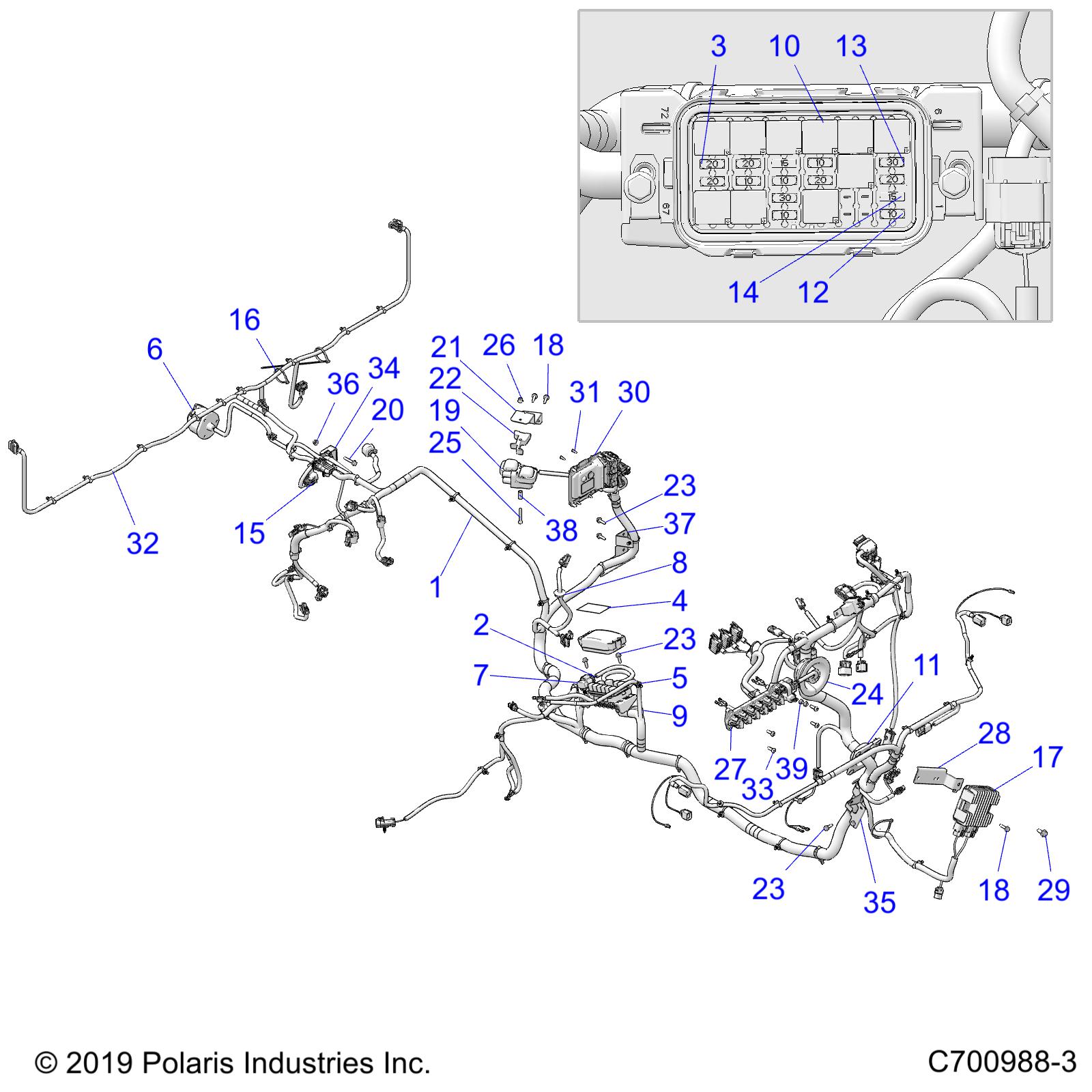 Foto diagrama Polaris que contem a peça 2415380