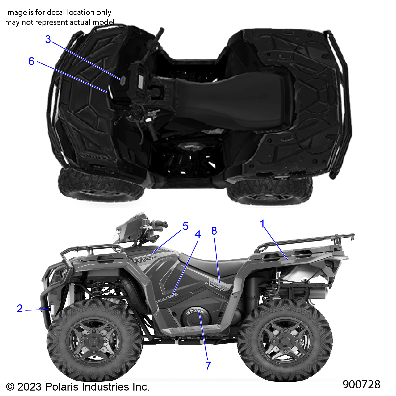 Foto diagrama Polaris que contem a peça 7200110