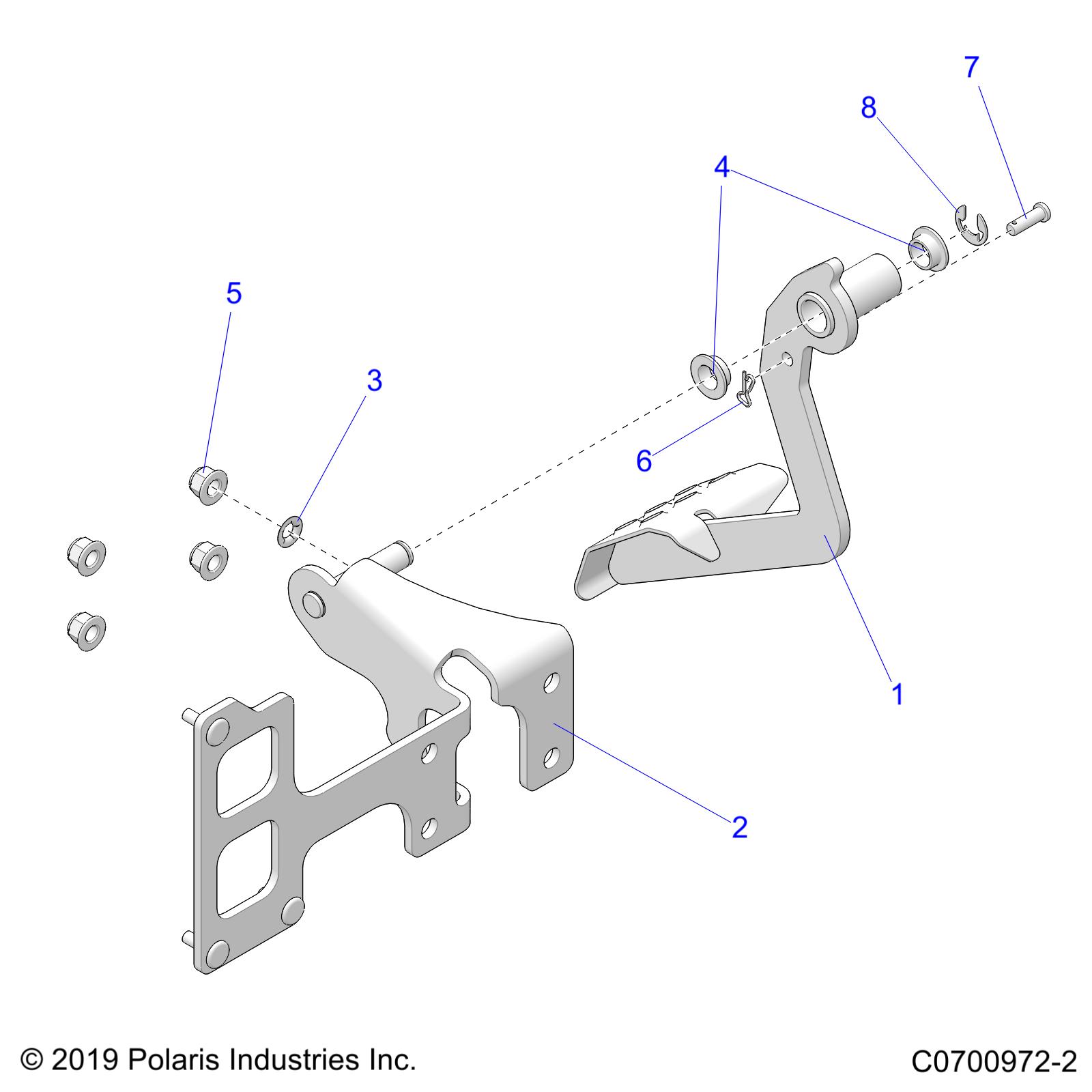 Foto diagrama Polaris que contem a peça 1019105-329