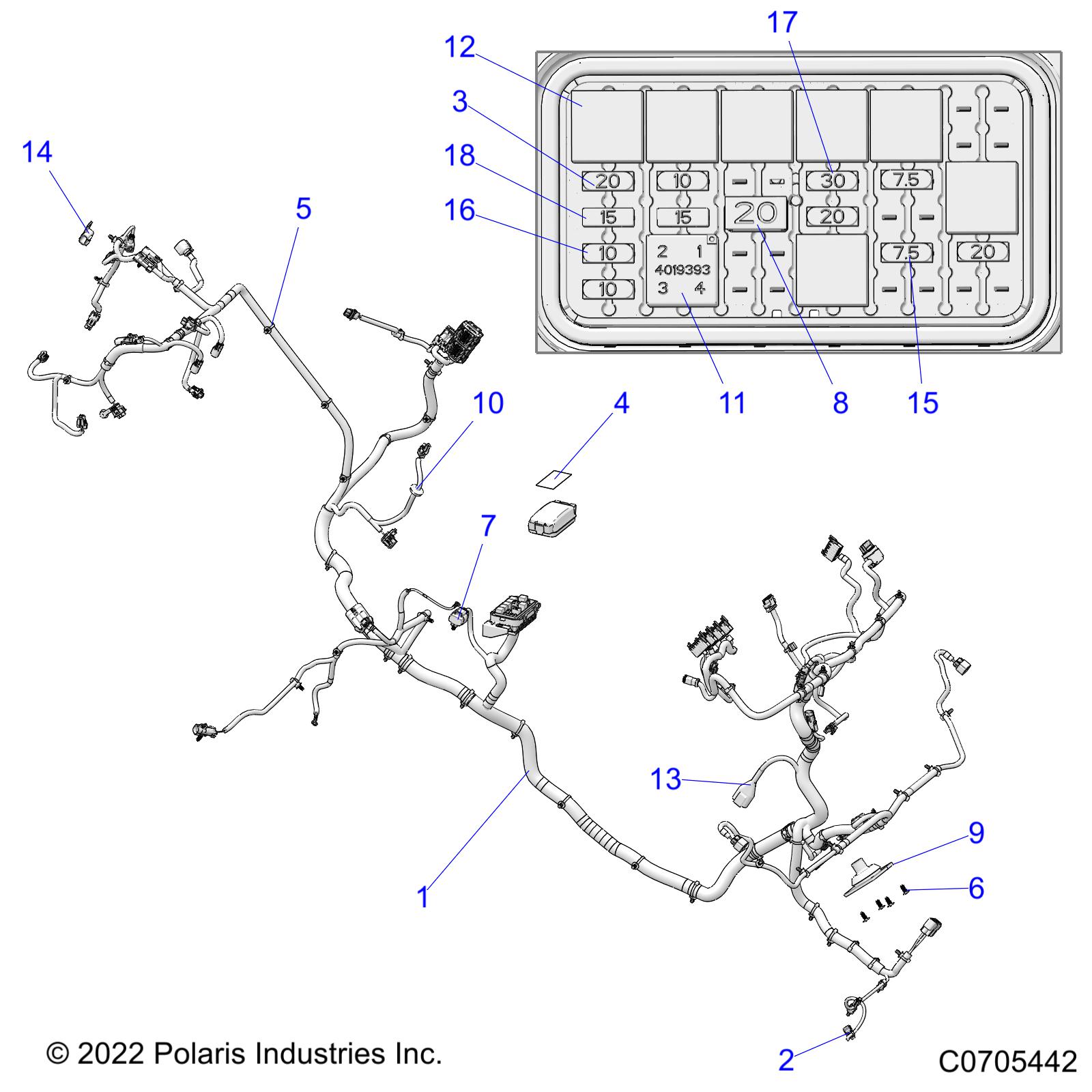 Foto diagrama Polaris que contem a peça 4080175