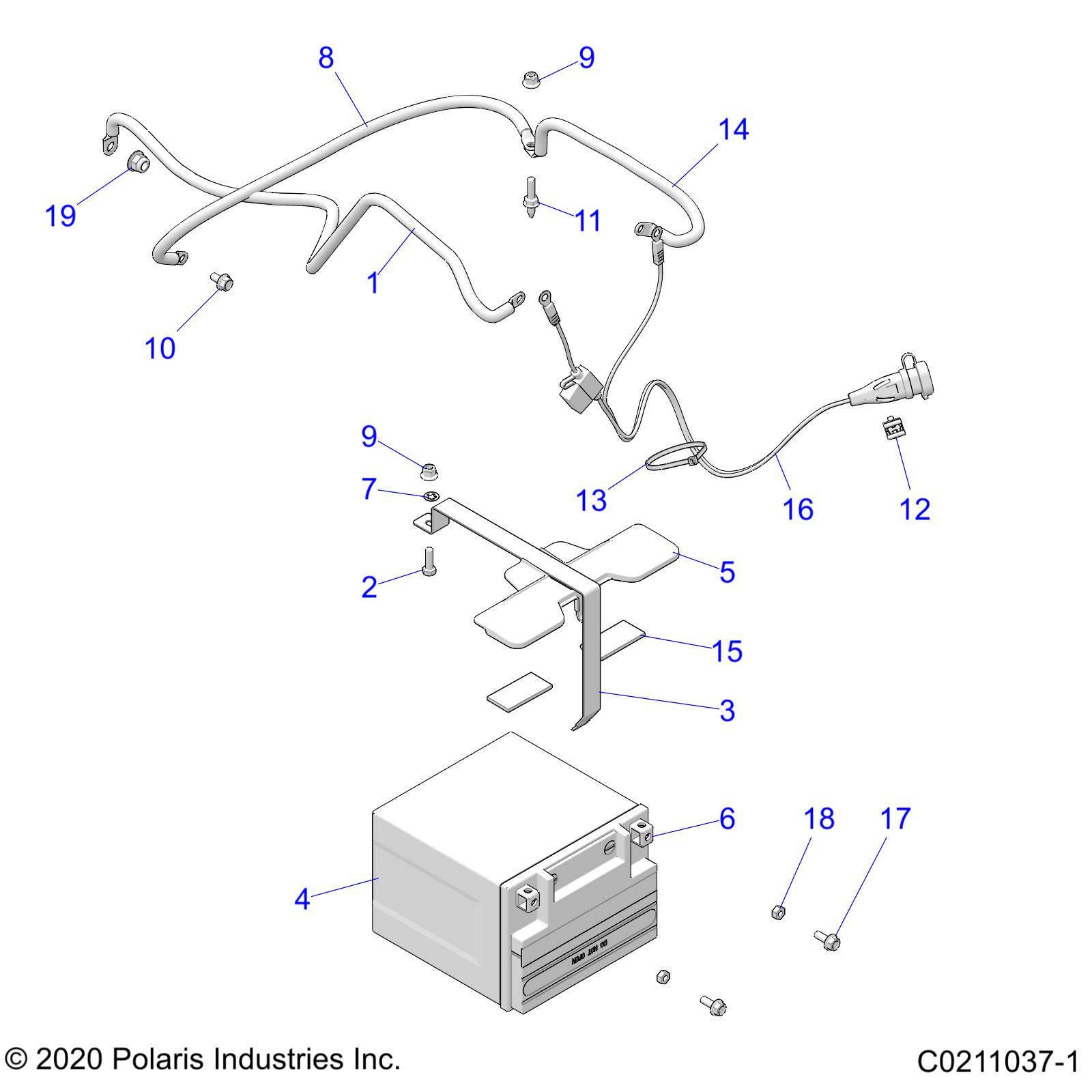 Foto diagrama Polaris que contem a peça 7082073