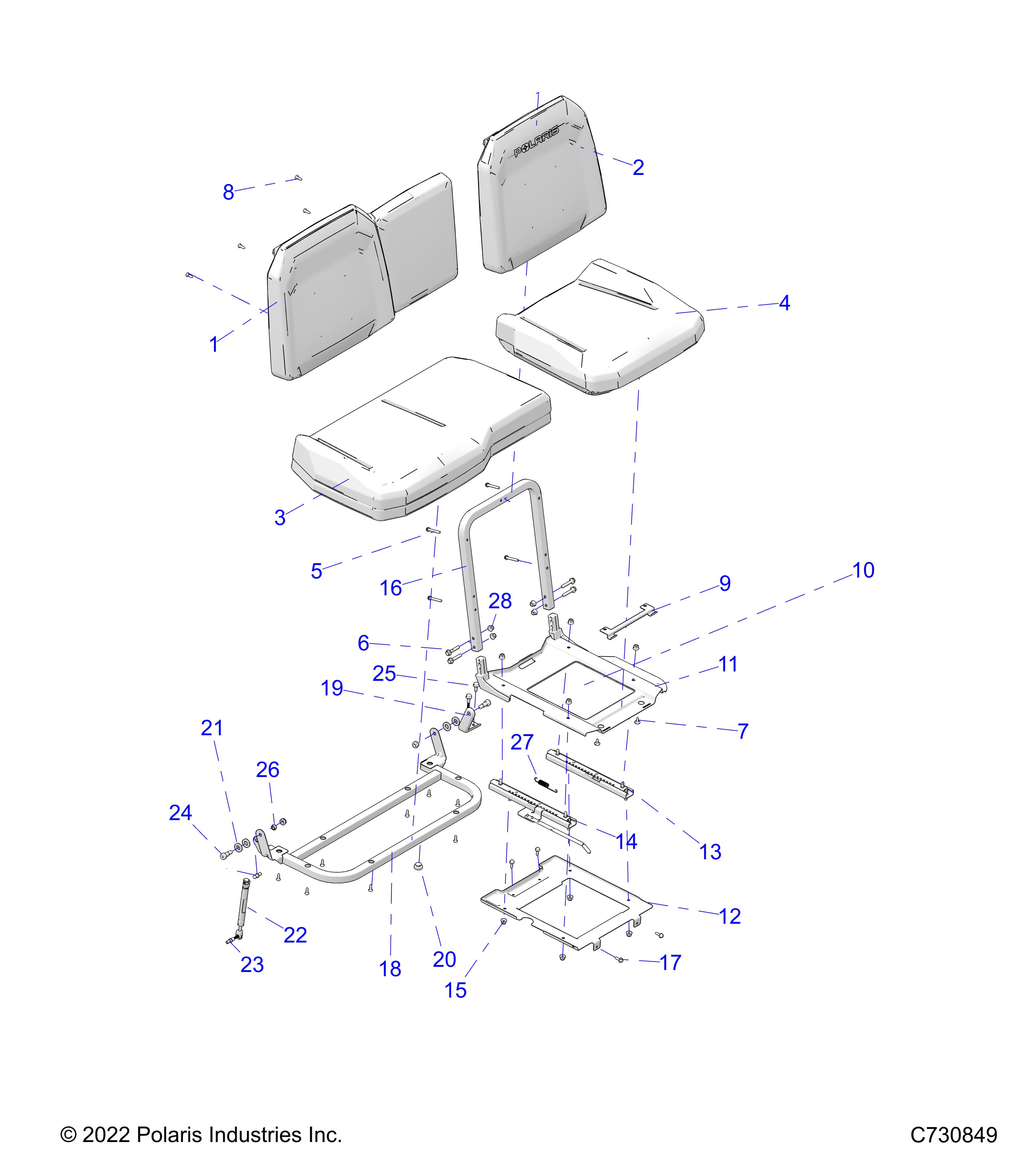 Part Number : 2691816 ASM-SEAT BACK 60 BLACK