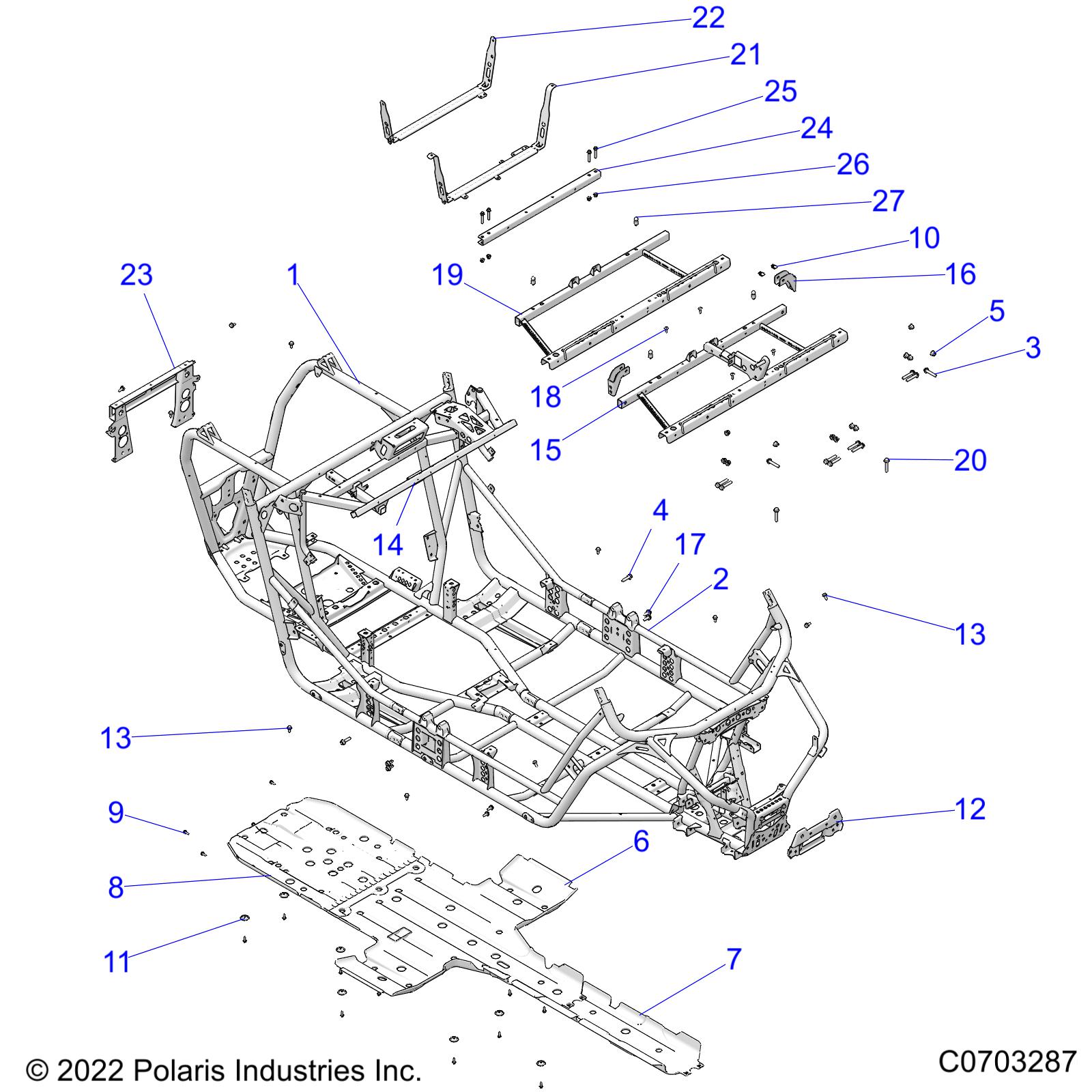 Part Number : 1024370-458 MAIN FRAME SECTION  FRONT  MAT