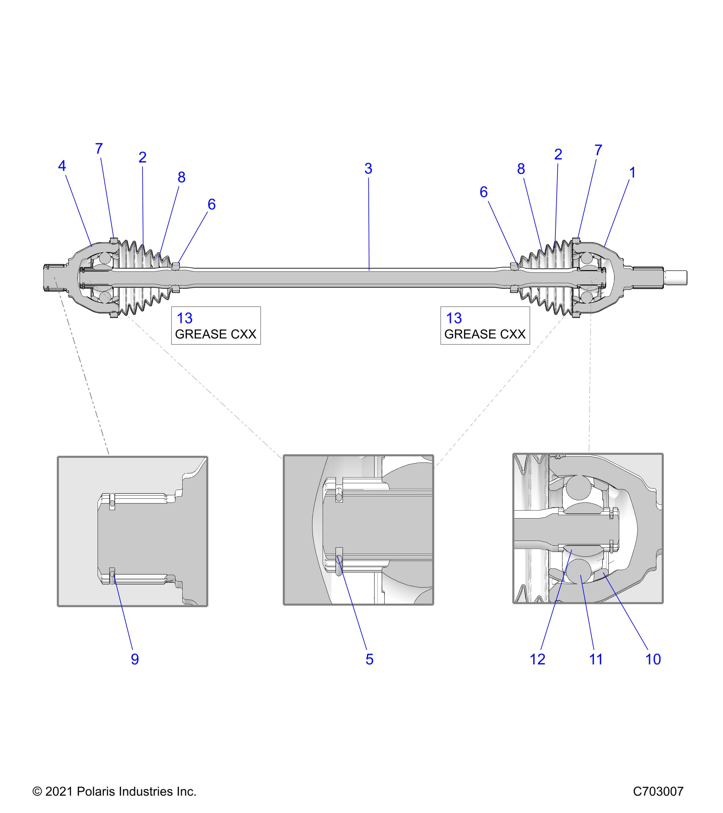 Part Number : 1334560 ASM-HALFSHAFT FRONT CV-CV 74