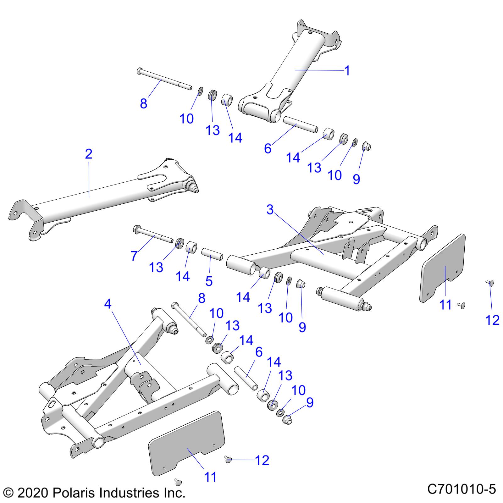 Foto diagrama Polaris que contem a peça 1021412-458