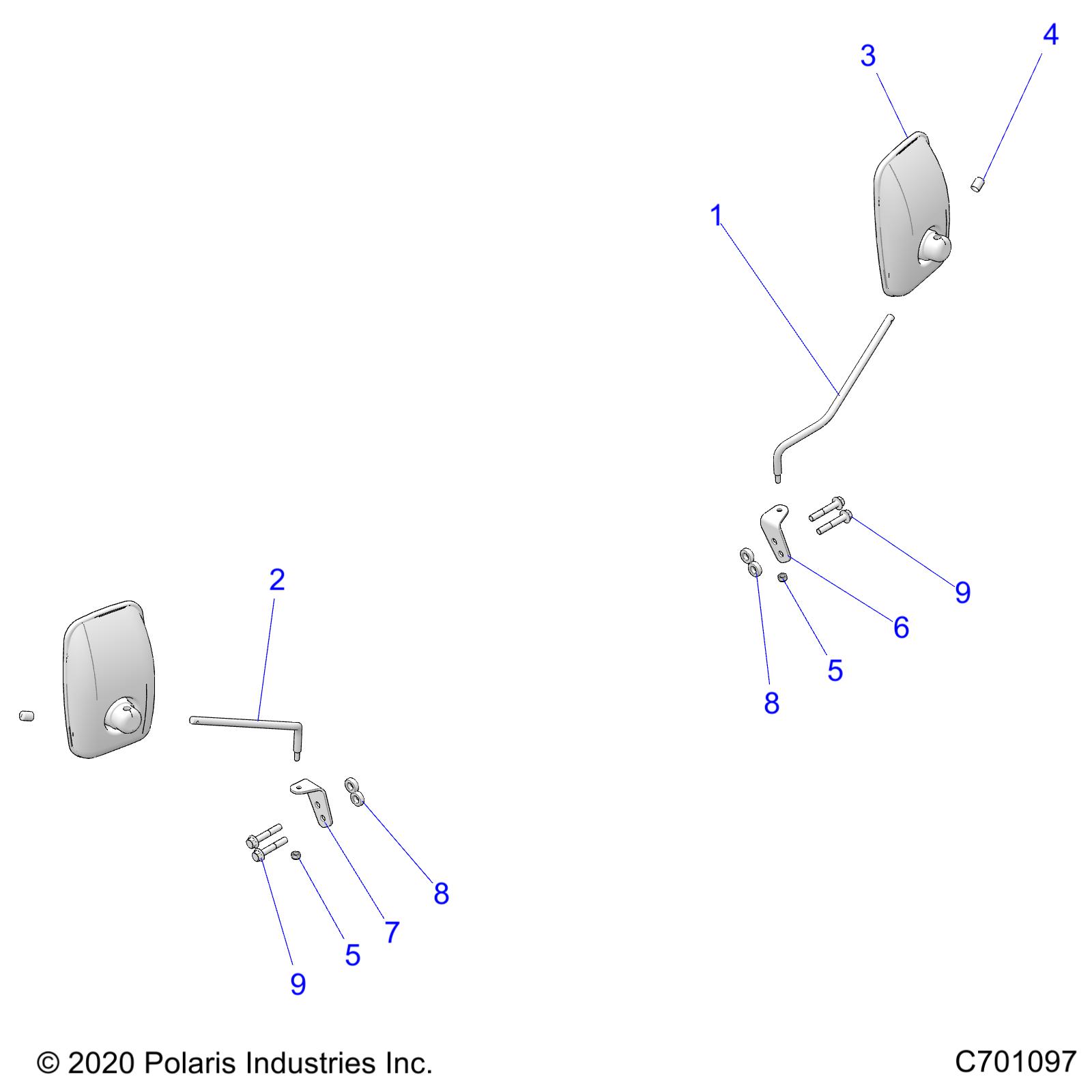 Foto diagrama Polaris que contem a peça 5342363-458