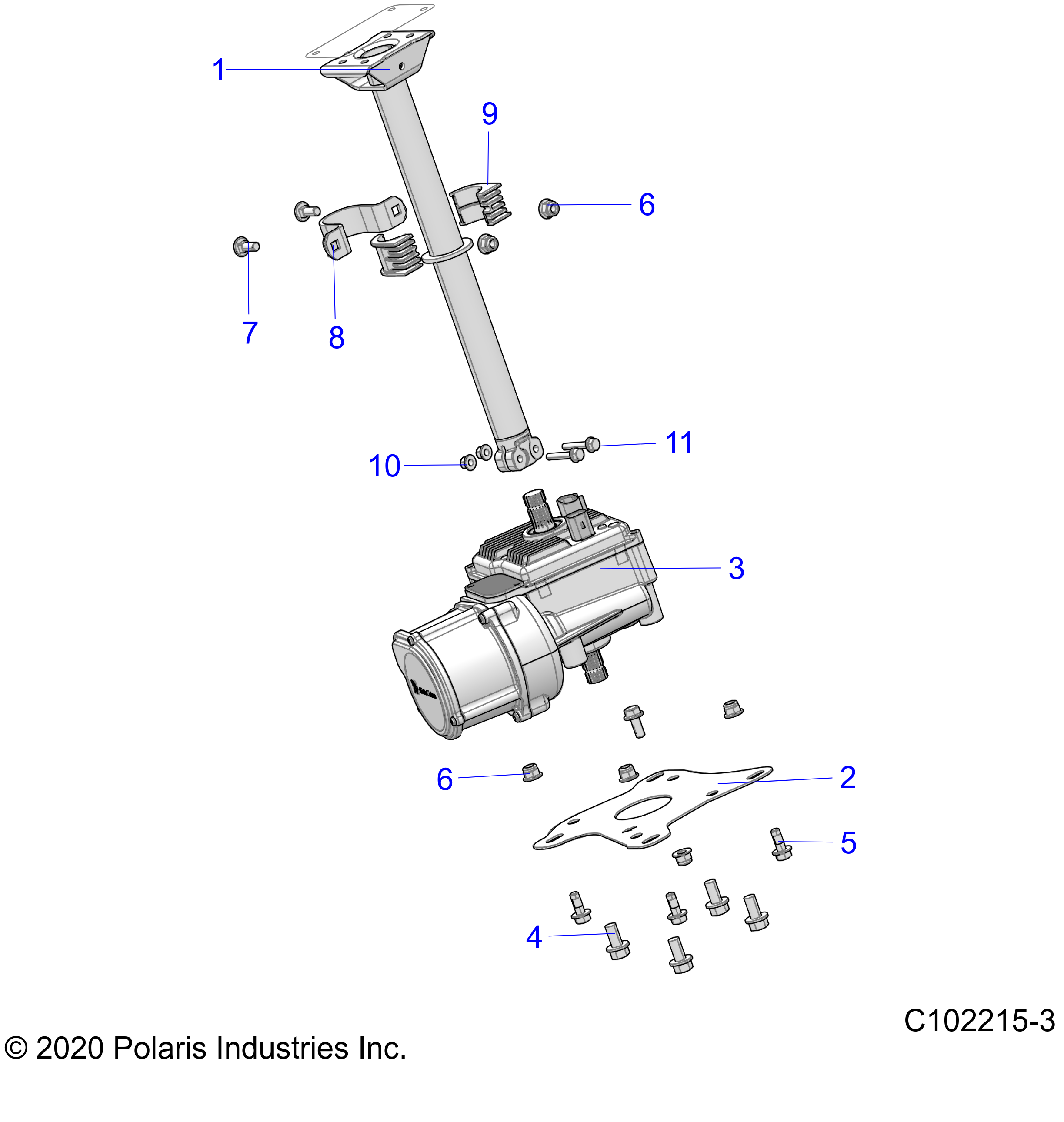 Part Number : 1823781-329 STEERING POST WELD  UPPER  BLA