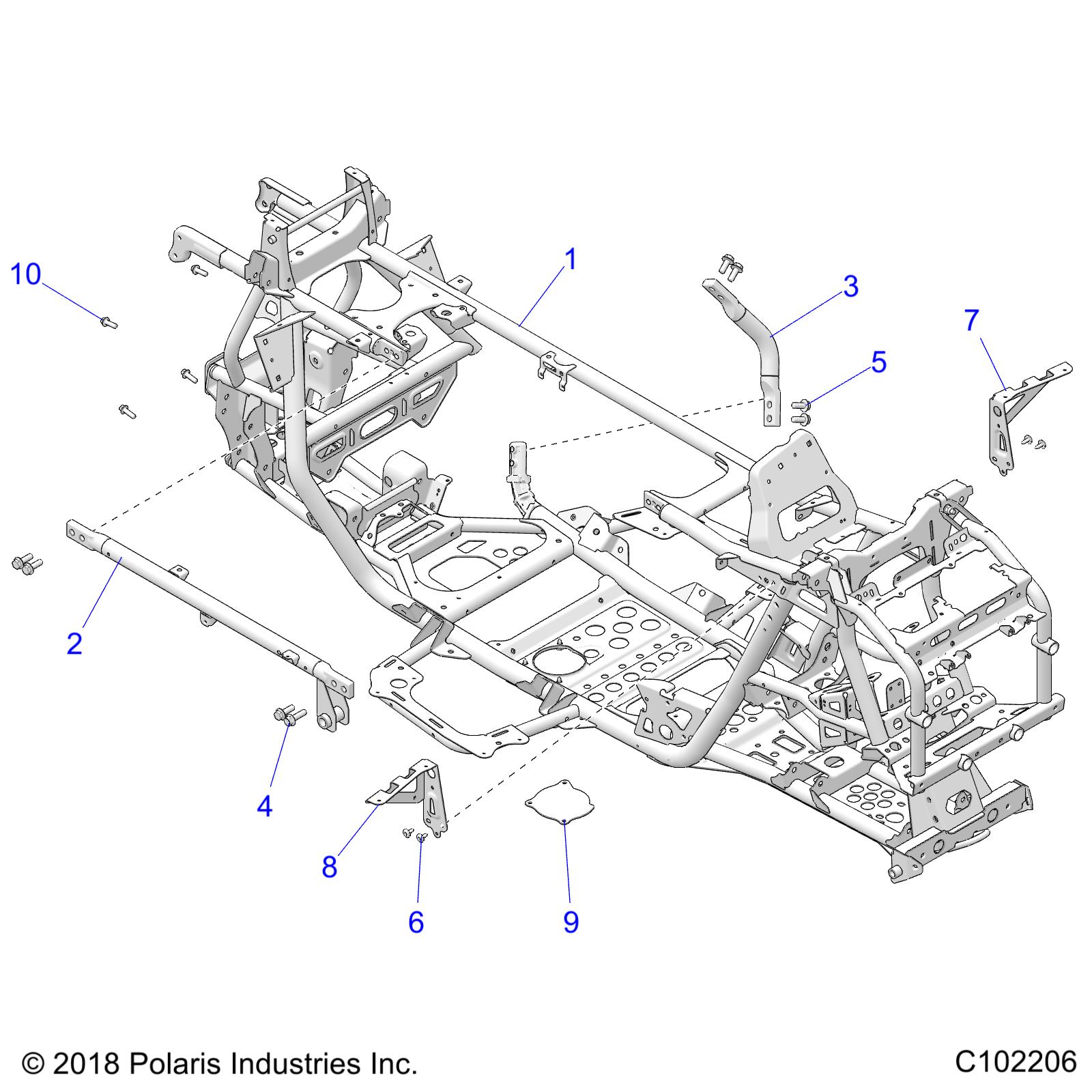 Part Number : 1026165-067 WELD-MAIN FRAME BLK